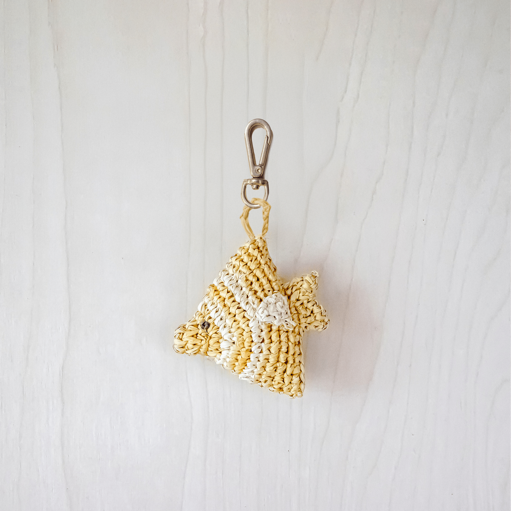 LIKHA Fish Raffia Bag Charm in Yellow at Nordstrom
