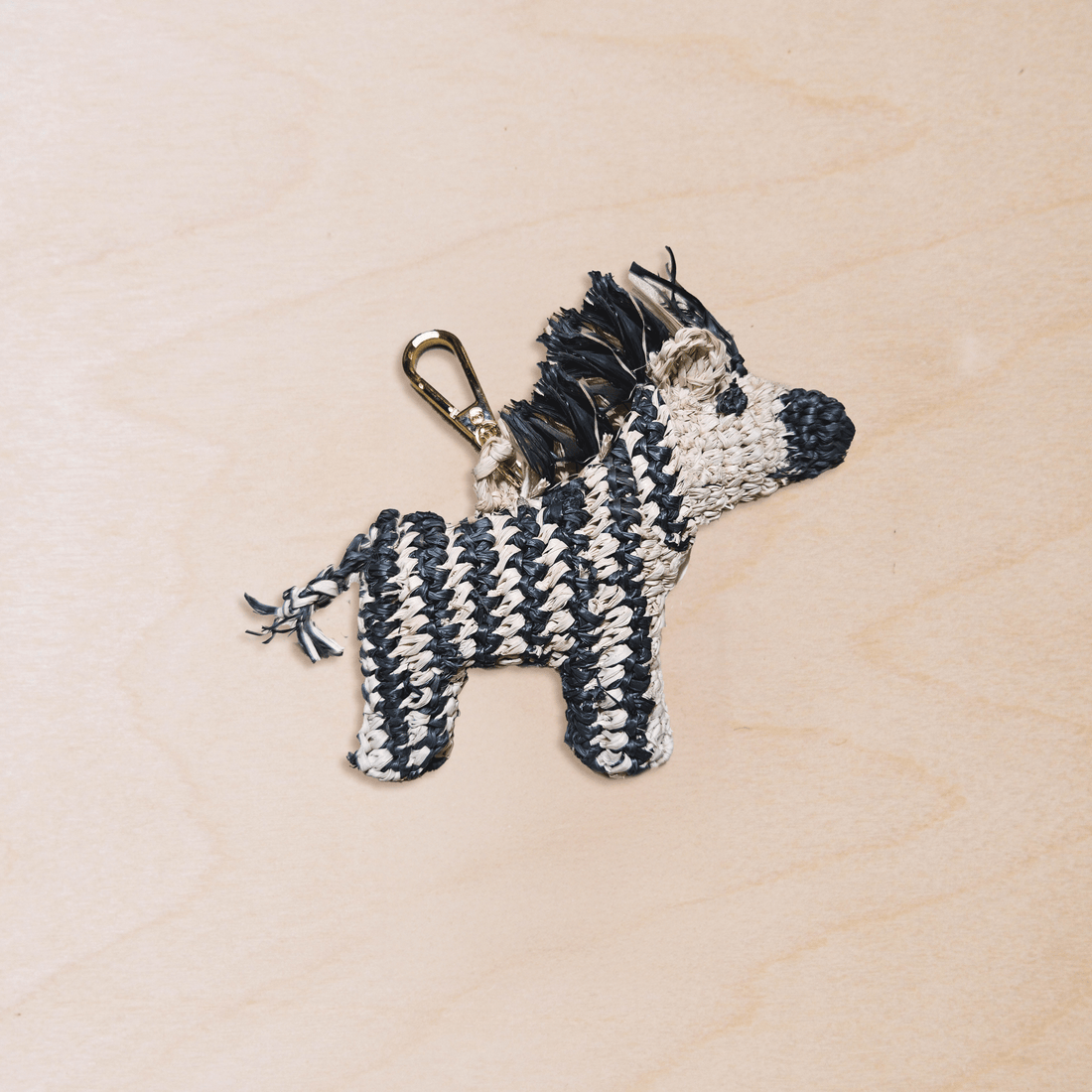 Bag charms - Zebra Bag Charm – Raffia Crochet Animal Keychain | LIKHÂ - LIKHÂ