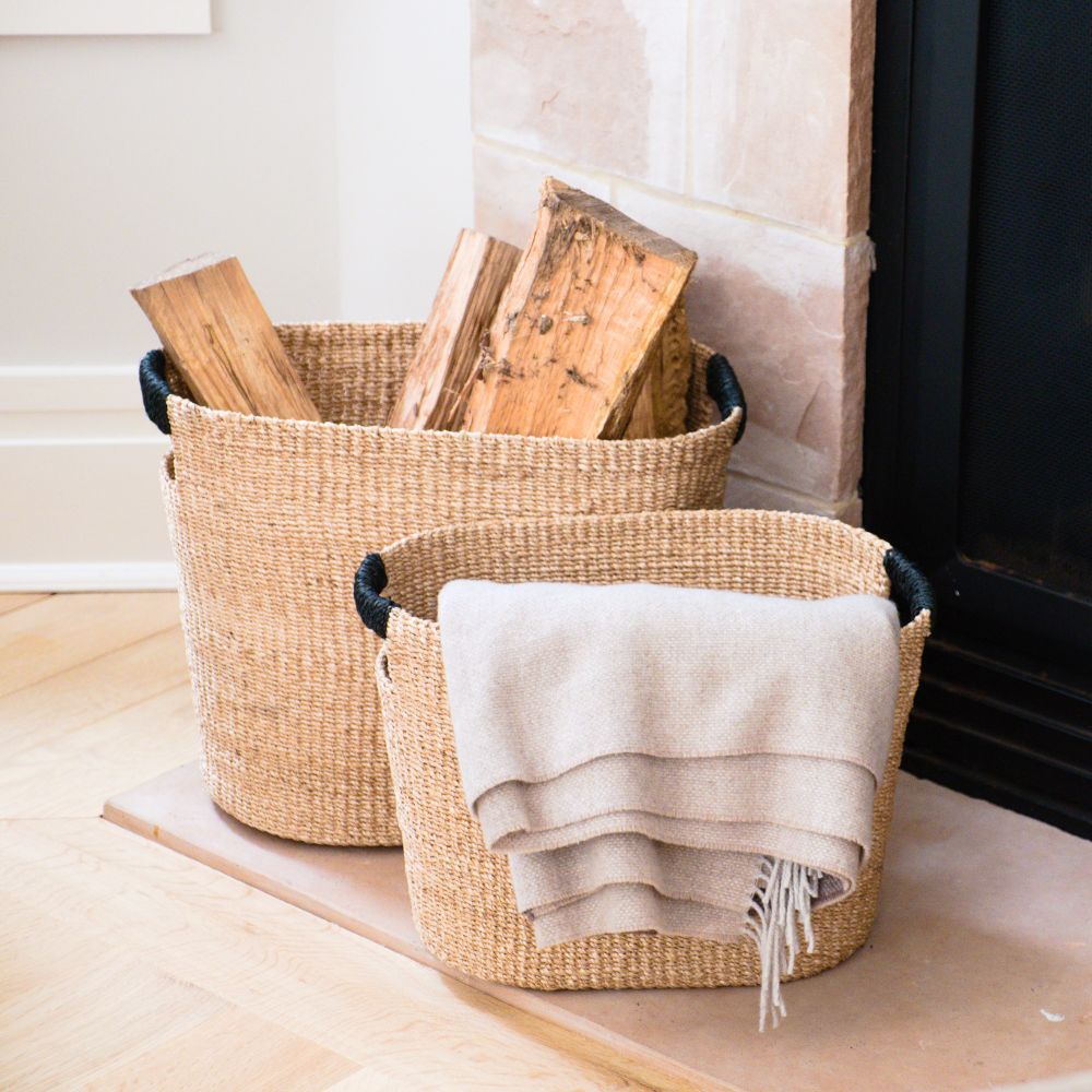 Baskets - Black Oval Storage Baskets, set of 2 - Modern Baskets | LIKHÂ - LIKHÂ