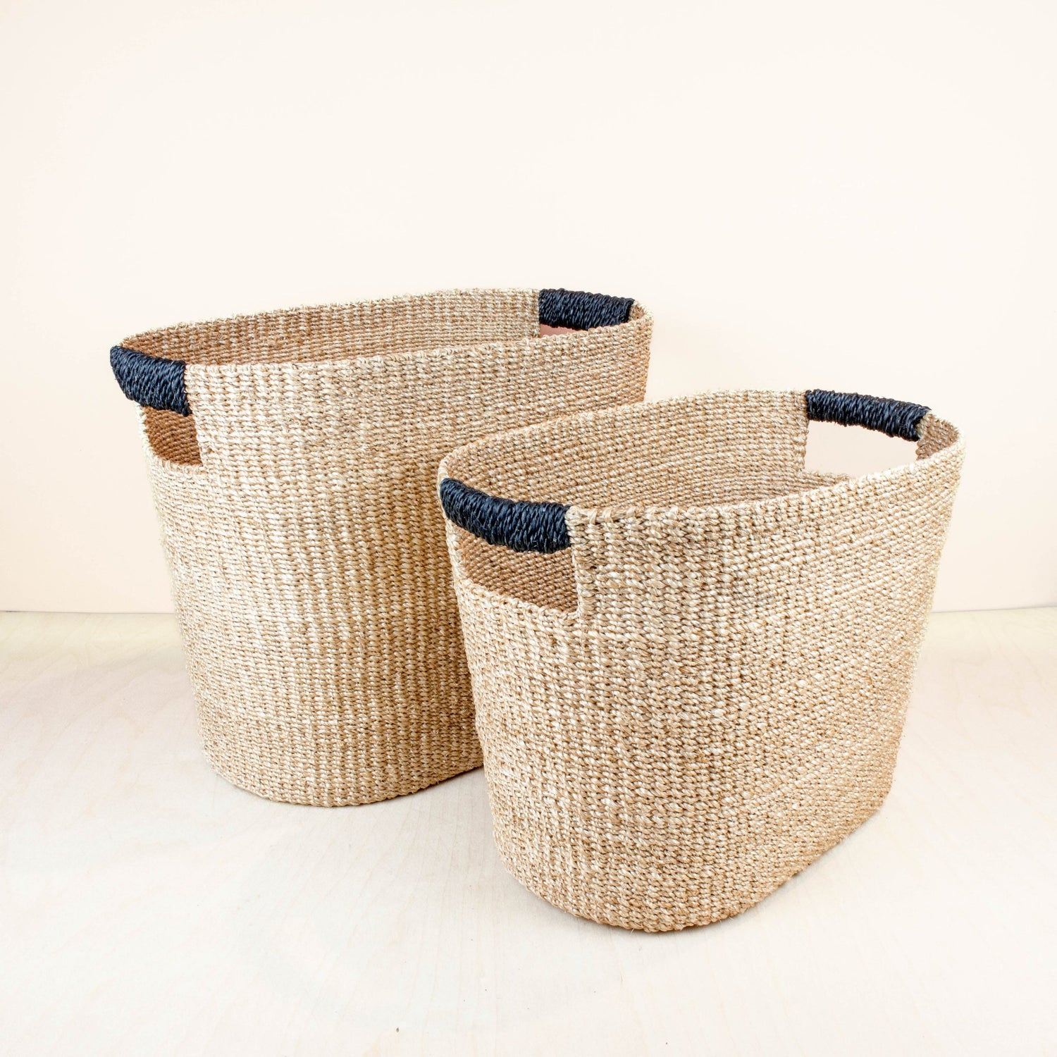 Baskets - Black Oval Storage Baskets, set of 2 - Modern Baskets | LIKHÂ - LIKHÂ