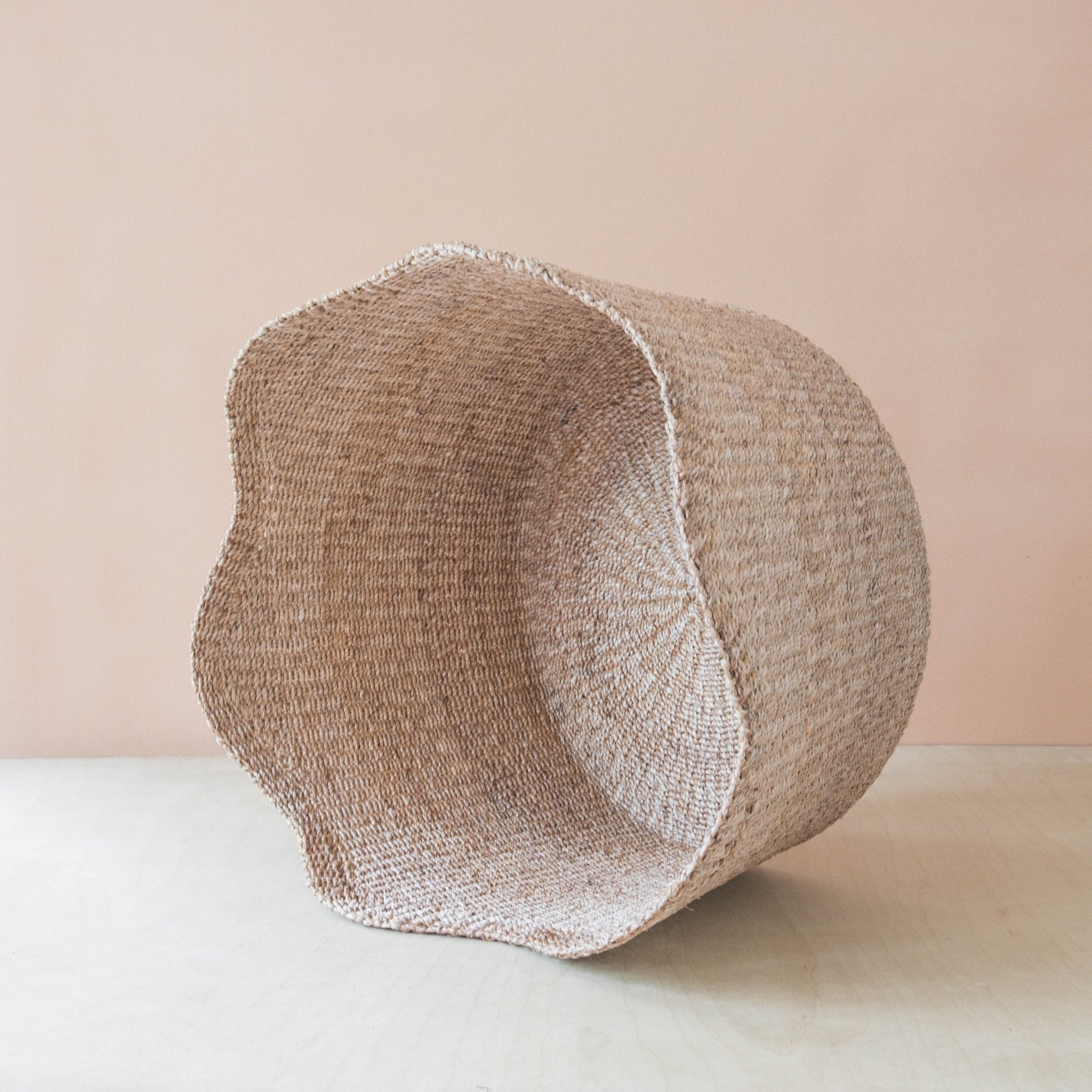 Baskets - Jumbo Scallop Basket – Natural Handwoven Abaca Basket | LIKHÂ - LIKHÂ
