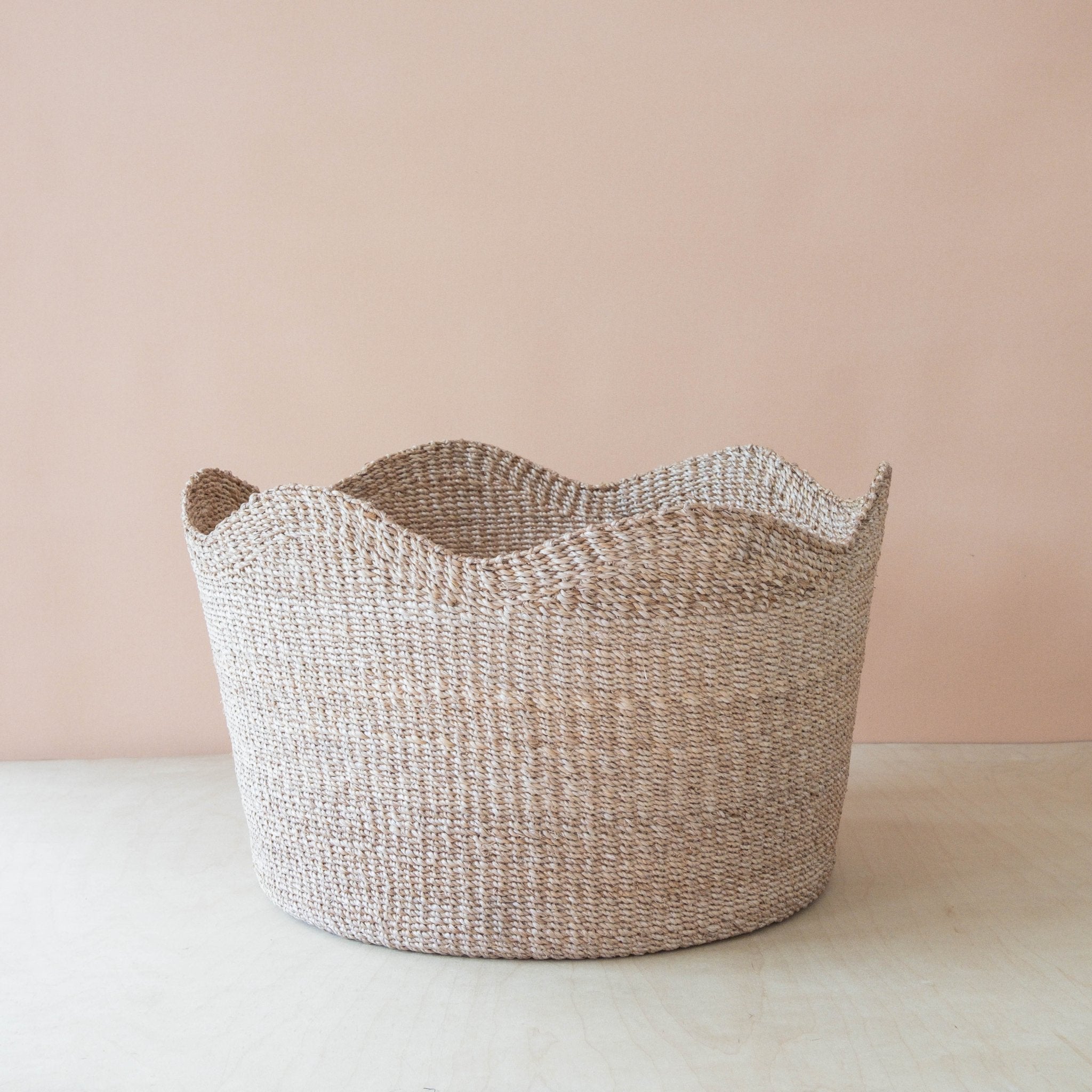 Baskets - Jumbo Scallop Basket – Natural Handwoven Abaca Basket | LIKHÂ - LIKHÂ