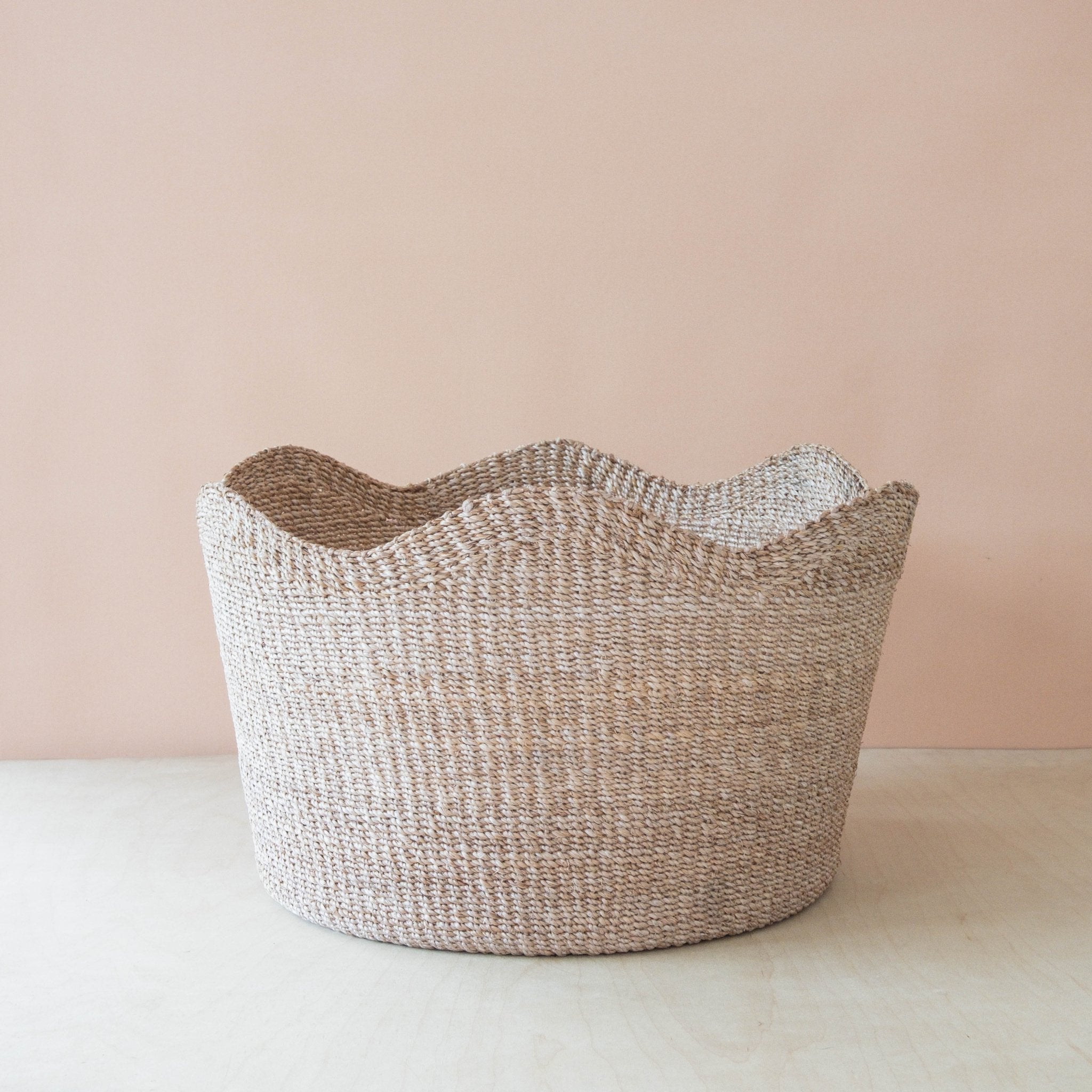 Baskets - Jumbo Scallop Basket – Natural Handwoven Abaca Basket | LIKHÂ - LIKHÂ