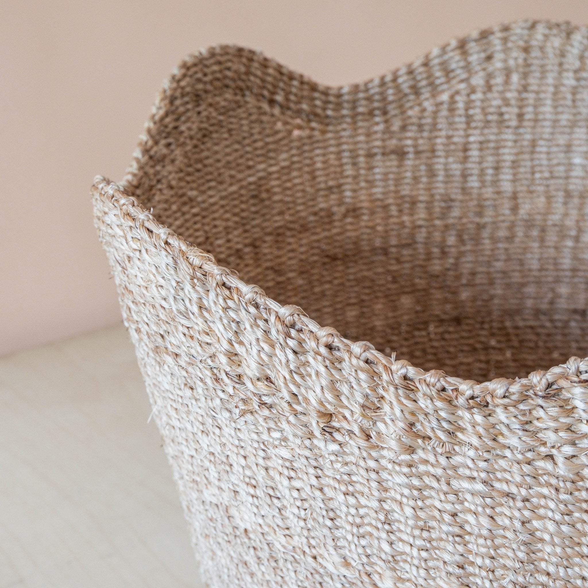 Baskets - Jumbo Scallop Basket – Natural Handwoven Abaca Basket | LIKHÂ - LIKHÂ