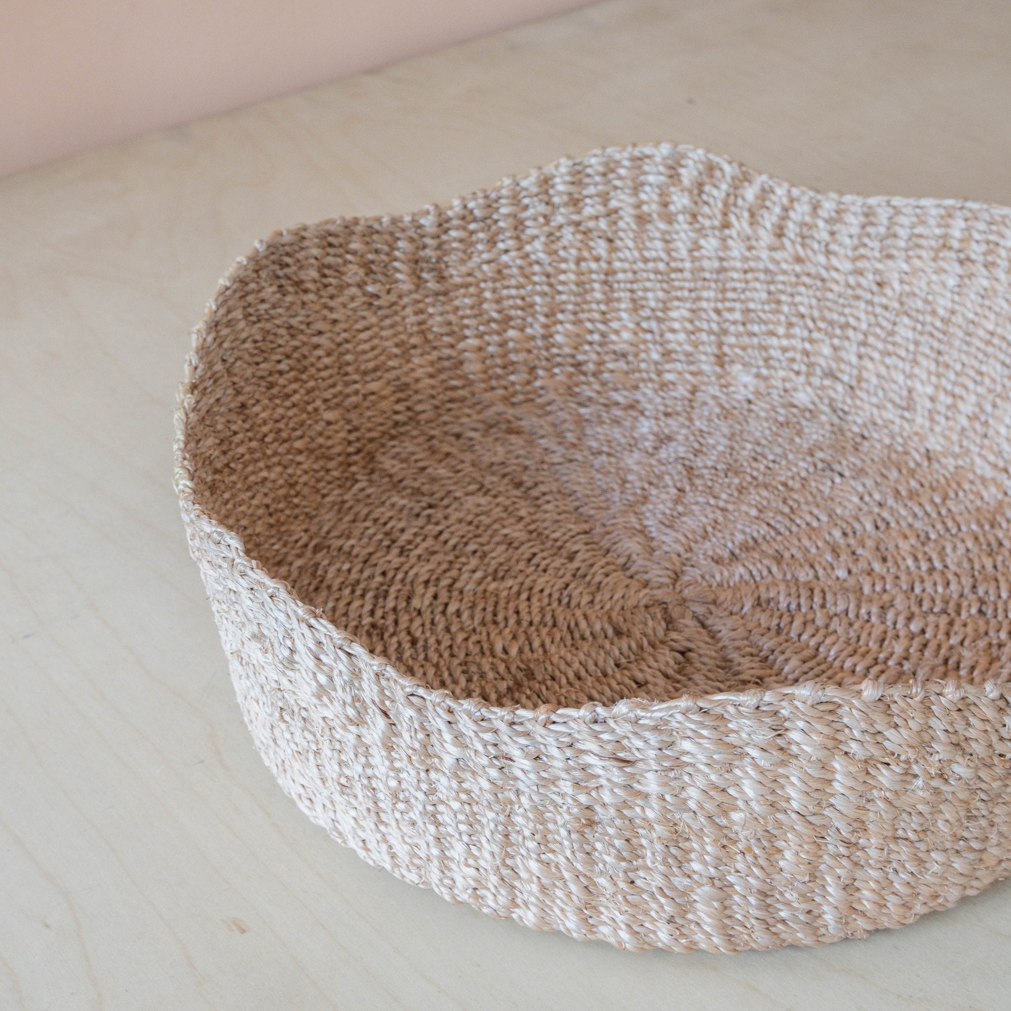 Baskets - Natural Fruit Tray Scallop, set of 2, – Handwoven Abaca Trays | LIKHÂ - LIKHÂ