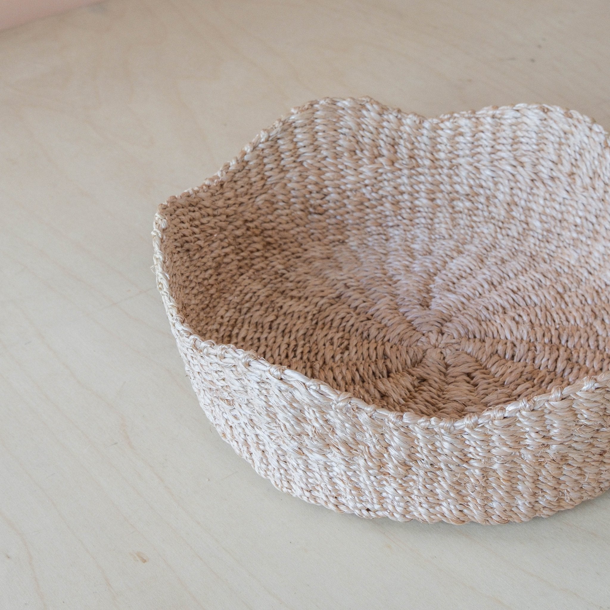 Baskets - Natural Fruit Tray Scallop, set of 2, – Handwoven Abaca Trays | LIKHÂ - LIKHÂ