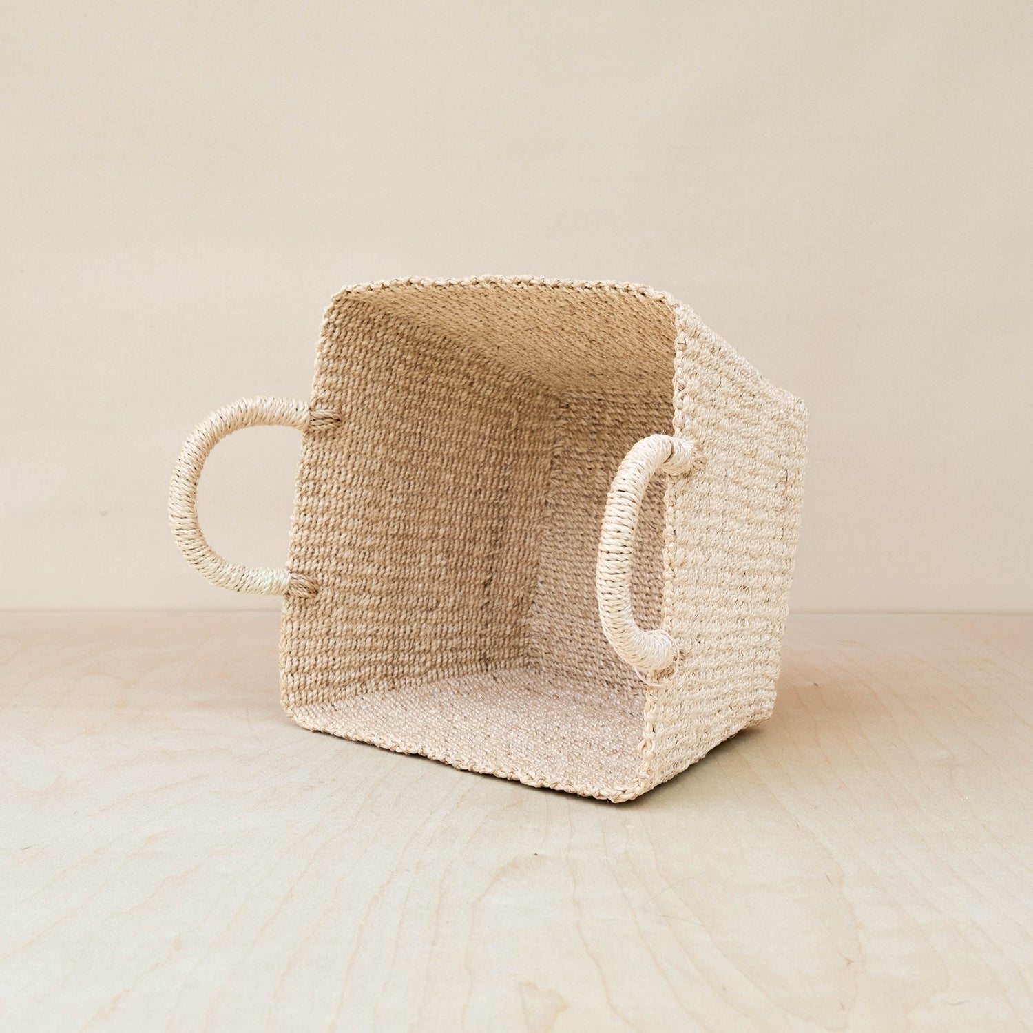Baskets - Tapered Square Tabletop Basket - Abaca Basket | LIKHÂ - LIKHÂ