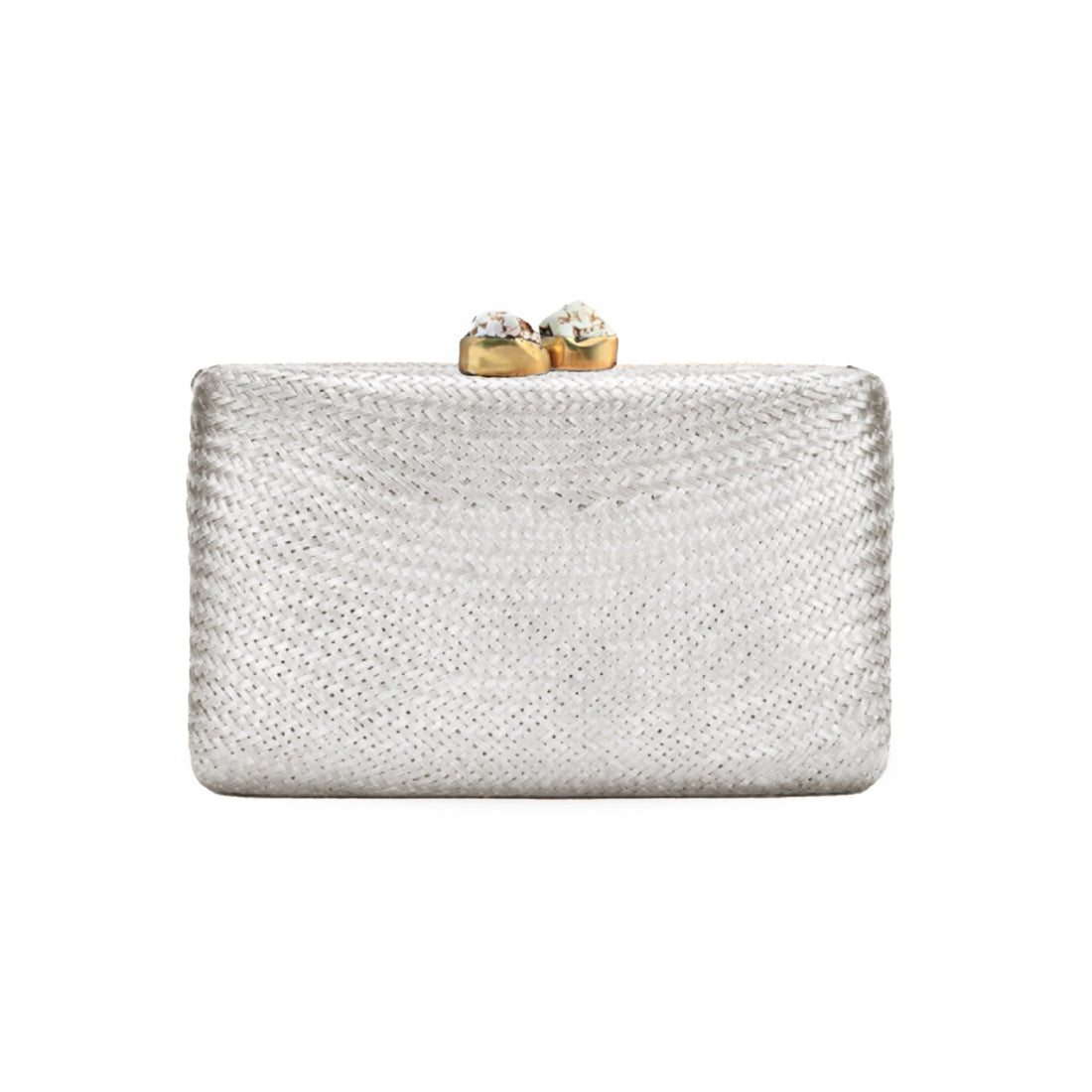 Clutches - Metallic Light Silver Rectangle Clutch | LIKHÂ - LIKHÂ