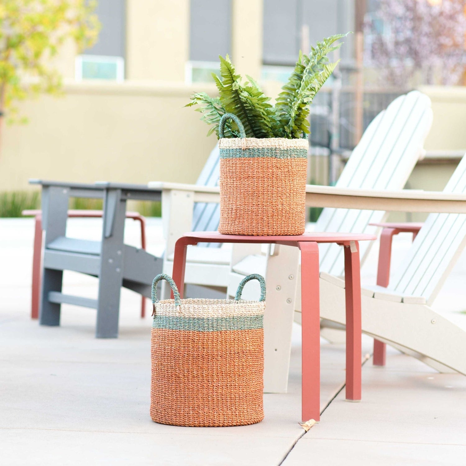 - Coral Baskets with Handle, set of 2 - Woven Baskets | LIKHÂ - LIKHÂ