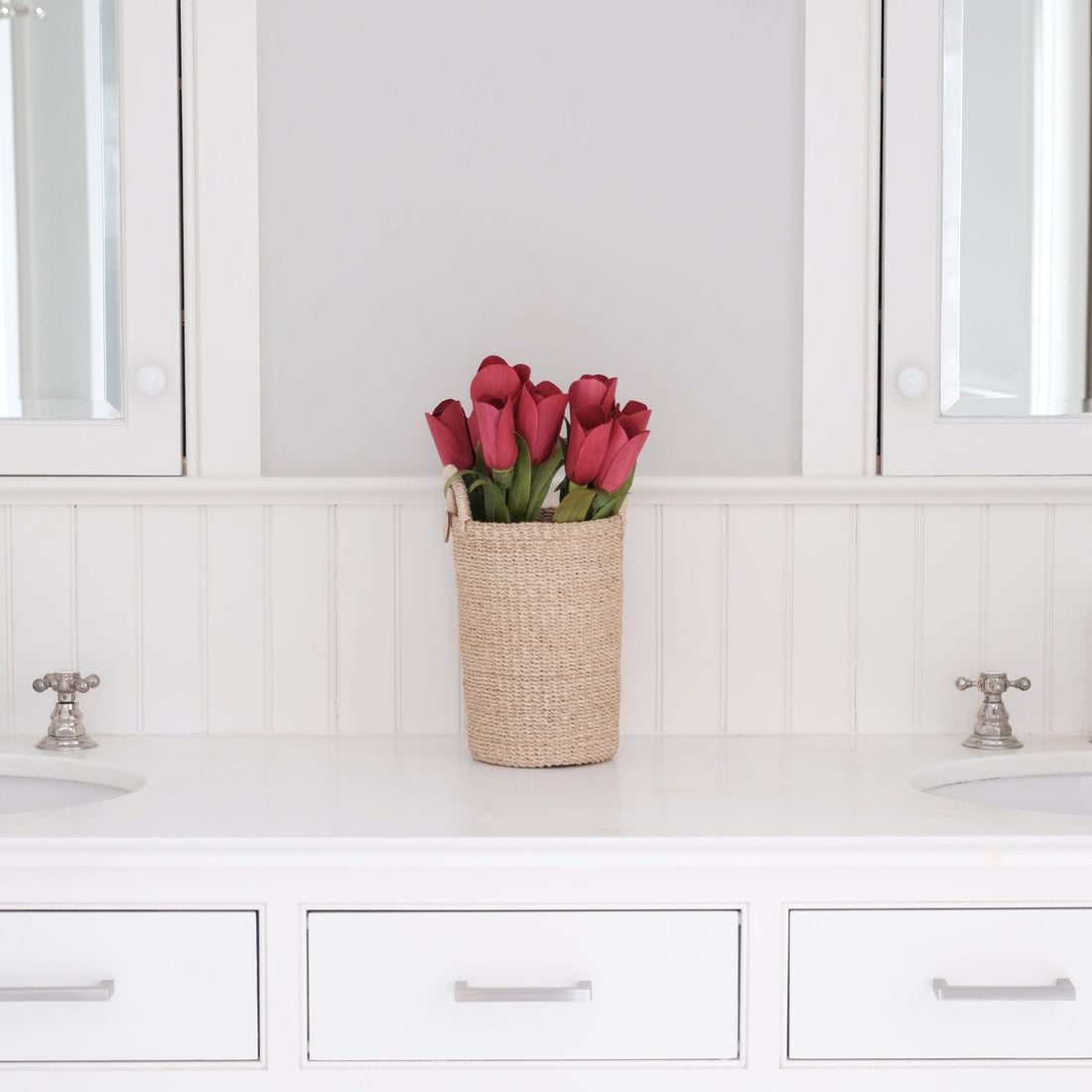 flower - Deep Pink Tulip Corn Husk Flowers, case of 6 – Colorful Flower Stems | LIKHÂ - LIKHÂ