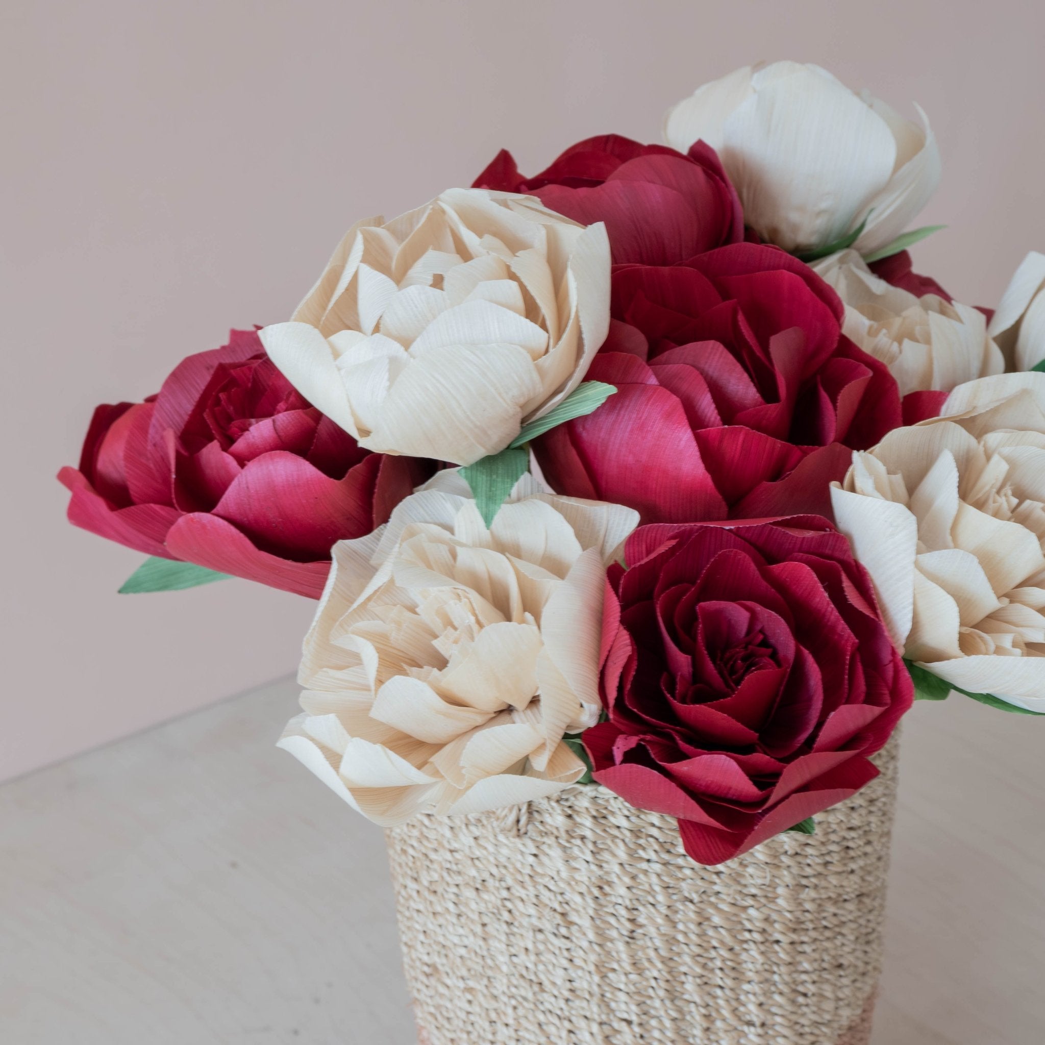flower - Natural Peony Corn Husk Flowers, case of 6 – Artisan Flower Stems | LIKHÂ - LIKHÂ