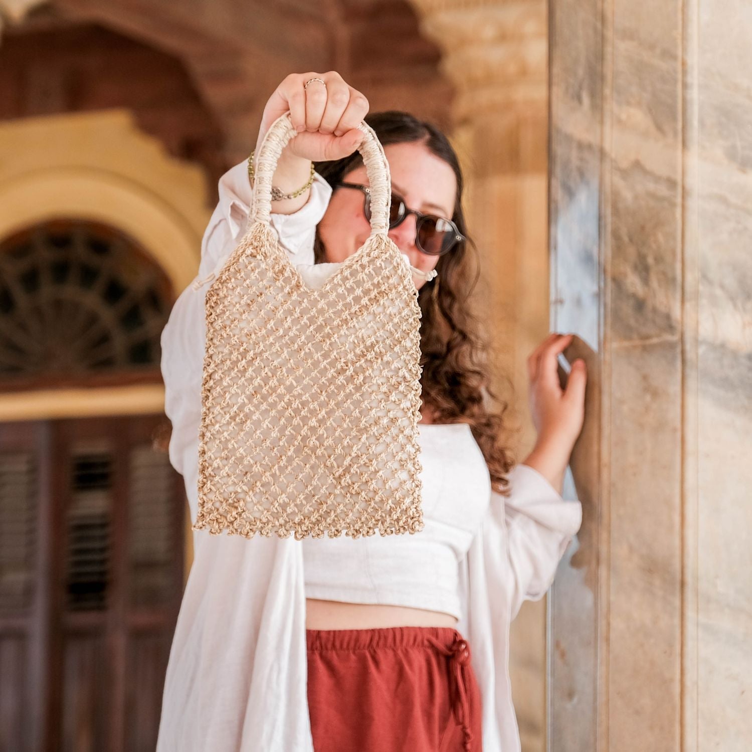 Handbags - Abaca Net Bag – Artisan Handwoven Market Tote | LIKHÂ - LIKHÂ