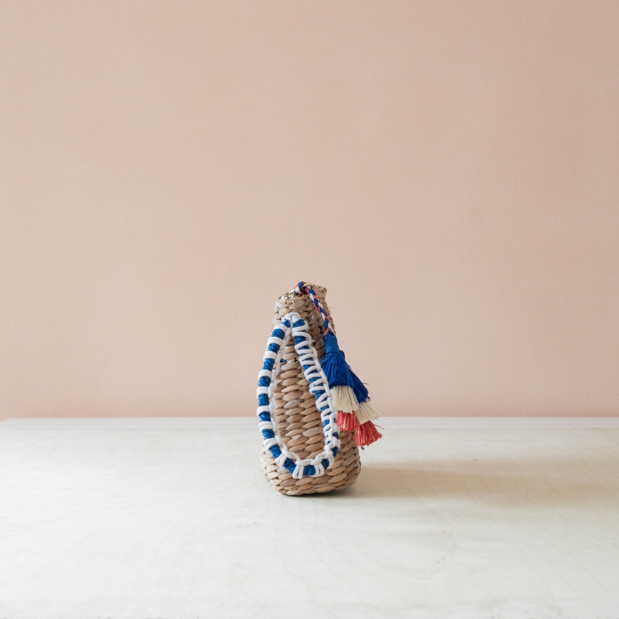 Handbags - Mini Woven Pouch with Wristlet and Embroidered Bonjour – Handwoven Wristlet | LIKHÂ - LIKHÂ