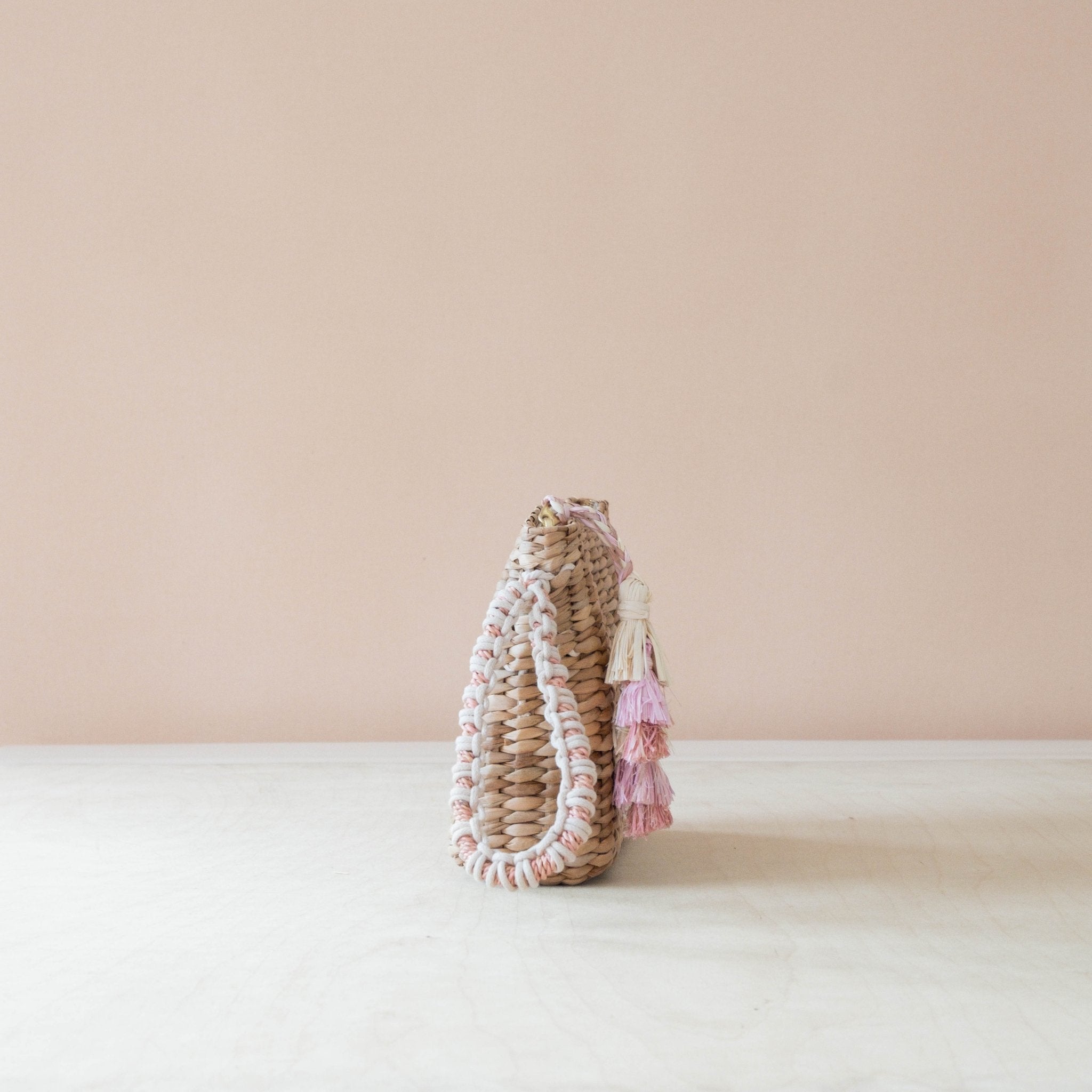 Handbags - Mini Woven Pouch with Wristlet and Embroidered Bunny – Handcrafted Wristlet | LIKHÂ - LIKHÂ