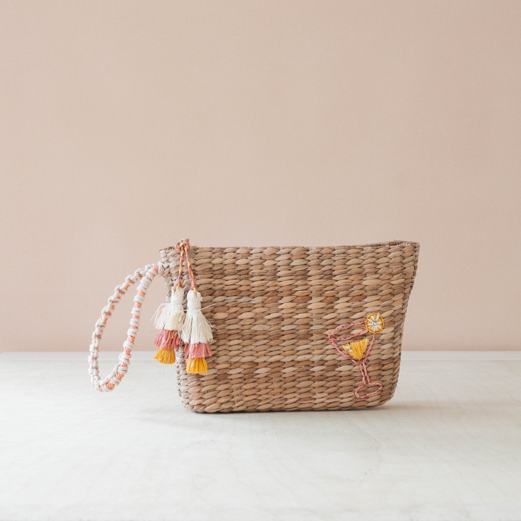 Handbags - Mini Woven Pouch with Wristlet and Embroidered Cocktail – Handcrafted Wristlet | LIKHÂ - LIKHÂ