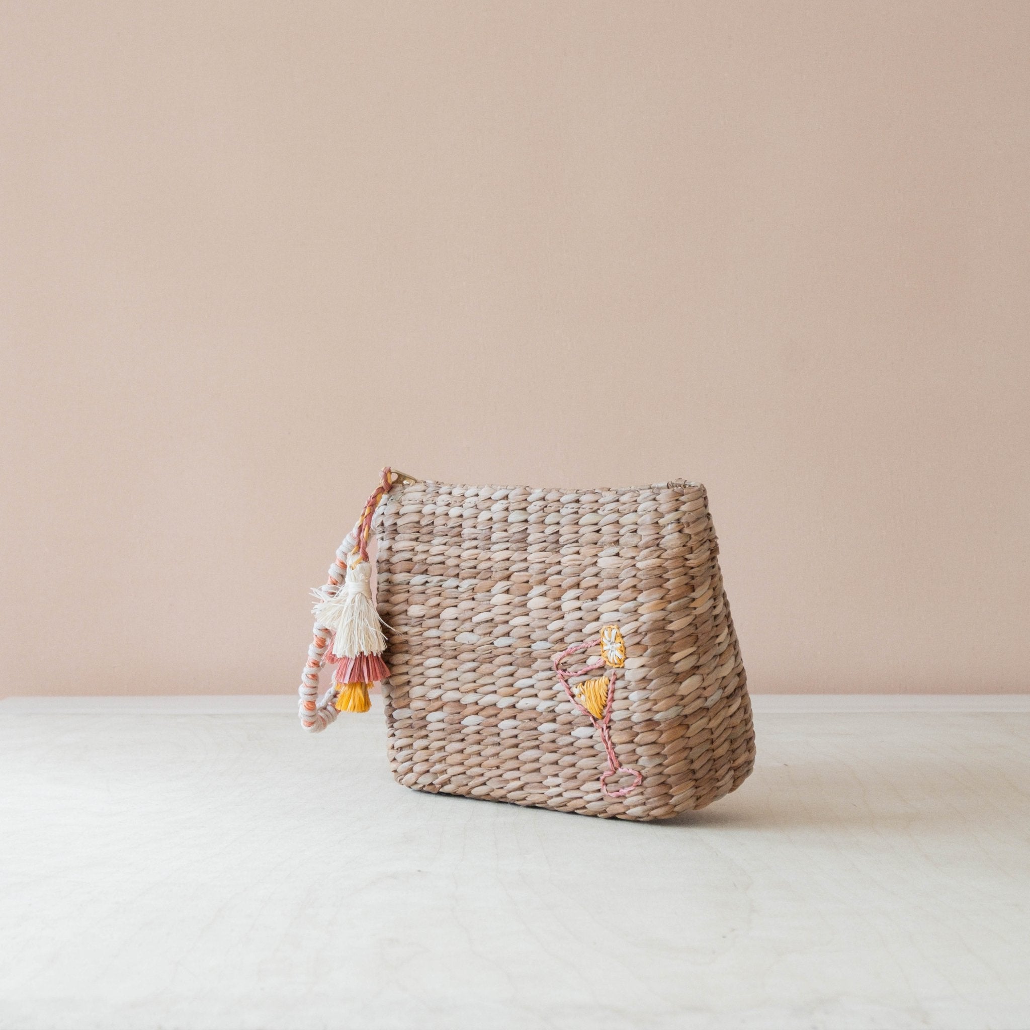 Handbags - Mini Woven Pouch with Wristlet and Embroidered Cocktail – Handcrafted Wristlet | LIKHÂ - LIKHÂ