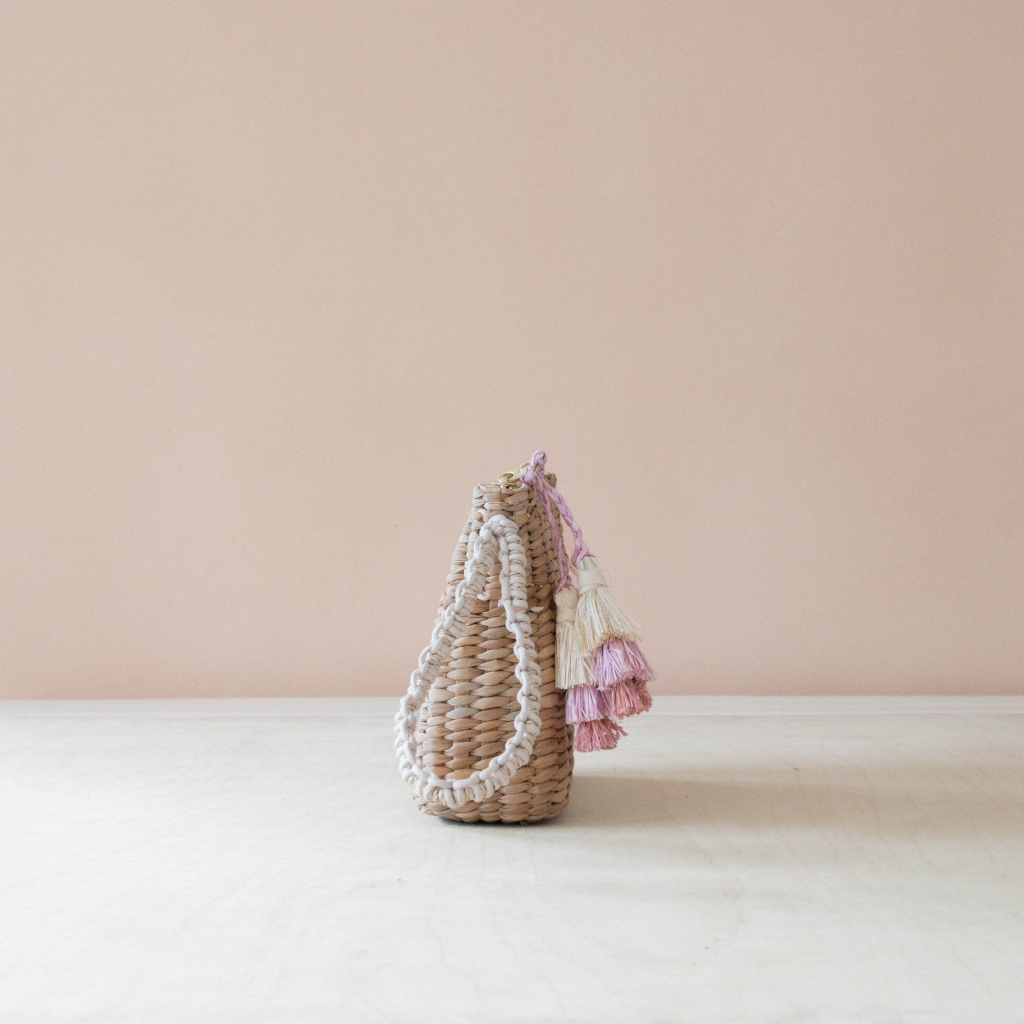 Handbags - Mini Woven Pouch with Wristlet and Embroidered Hummingbird – Designer Pouch | LIKHÂ - LIKHÂ
