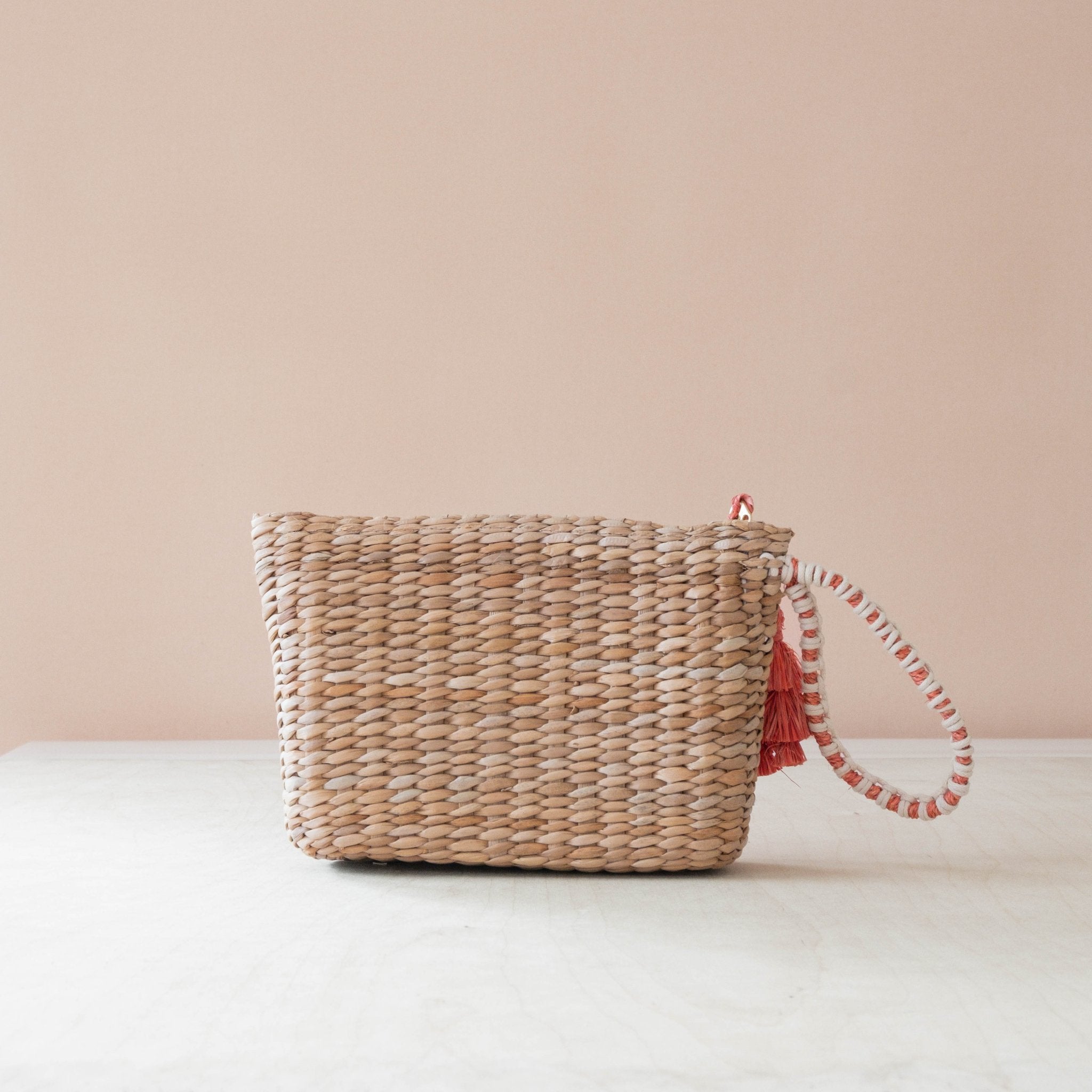 Handbags - Mini Woven Pouch with Wristlet and Embroidered Lobster – Artisan Wristlet | LIKHÂ - LIKHÂ
