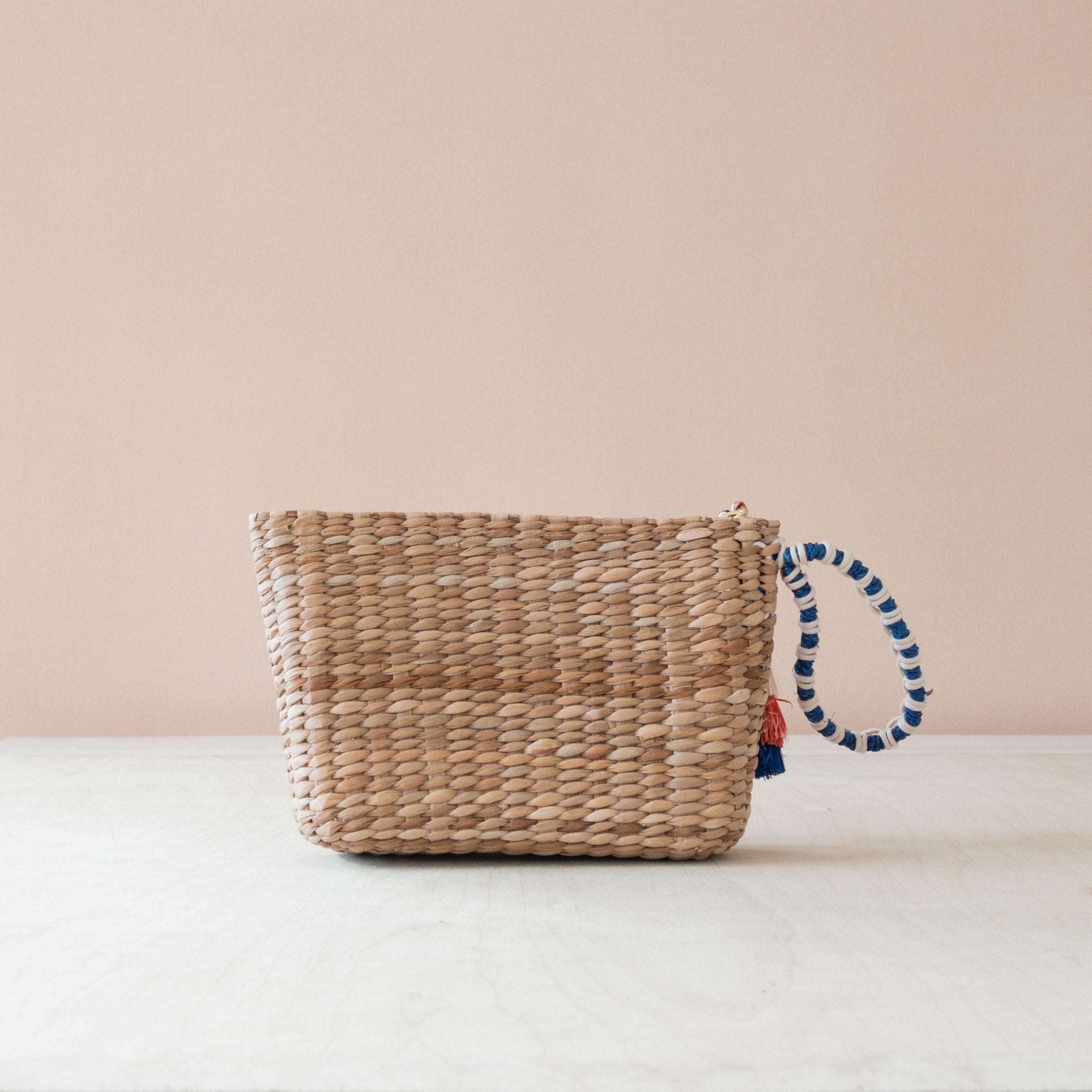 Handbags - Mini Woven Pouch with Wristlet and Embroidered Sardine Can – Handwoven Pouch | LIKHÂ - LIKHÂ