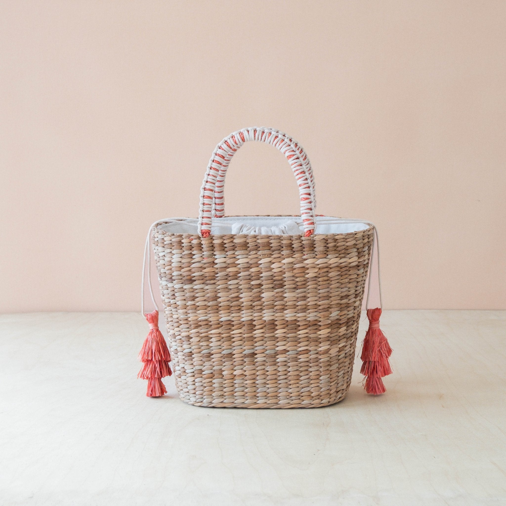 Handbags - Mini Woven Tote Bag with Embroidered Lobster – Handwoven Tote | LIKHÂ - LIKHÂ