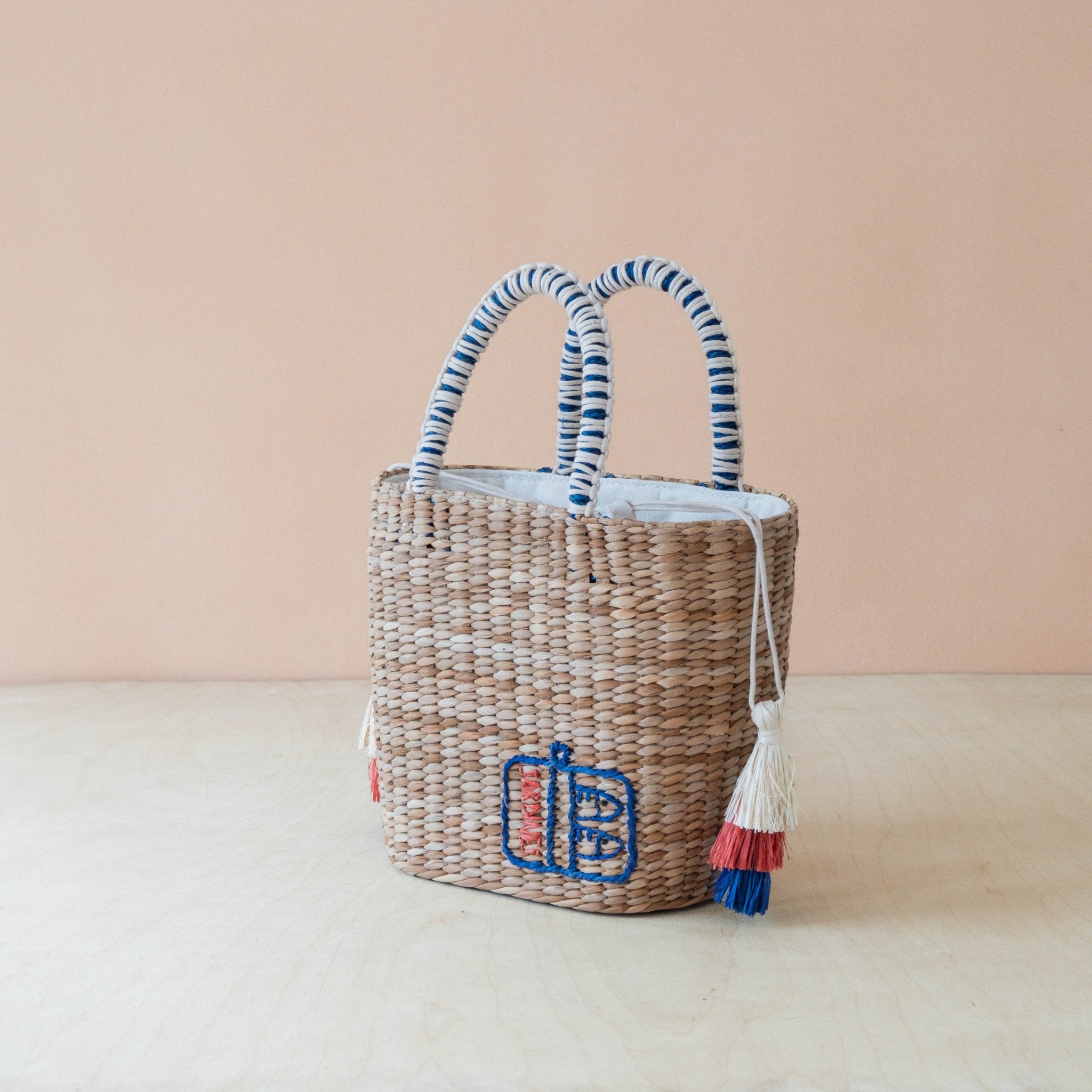 Handbags - Mini Woven Tote Bag with Embroidered Sardine Can – Artisan Tote | LIKHÂ - LIKHÂ