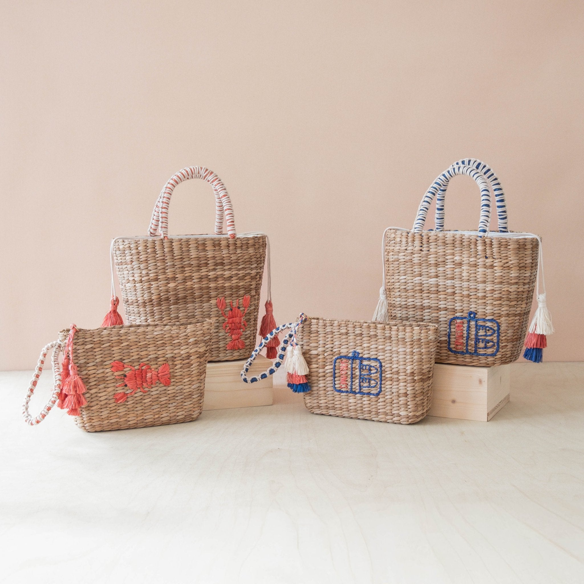Handbags - Mini Woven Tote Bag with Embroidered Sardine Can – Artisan Tote | LIKHÂ - LIKHÂ