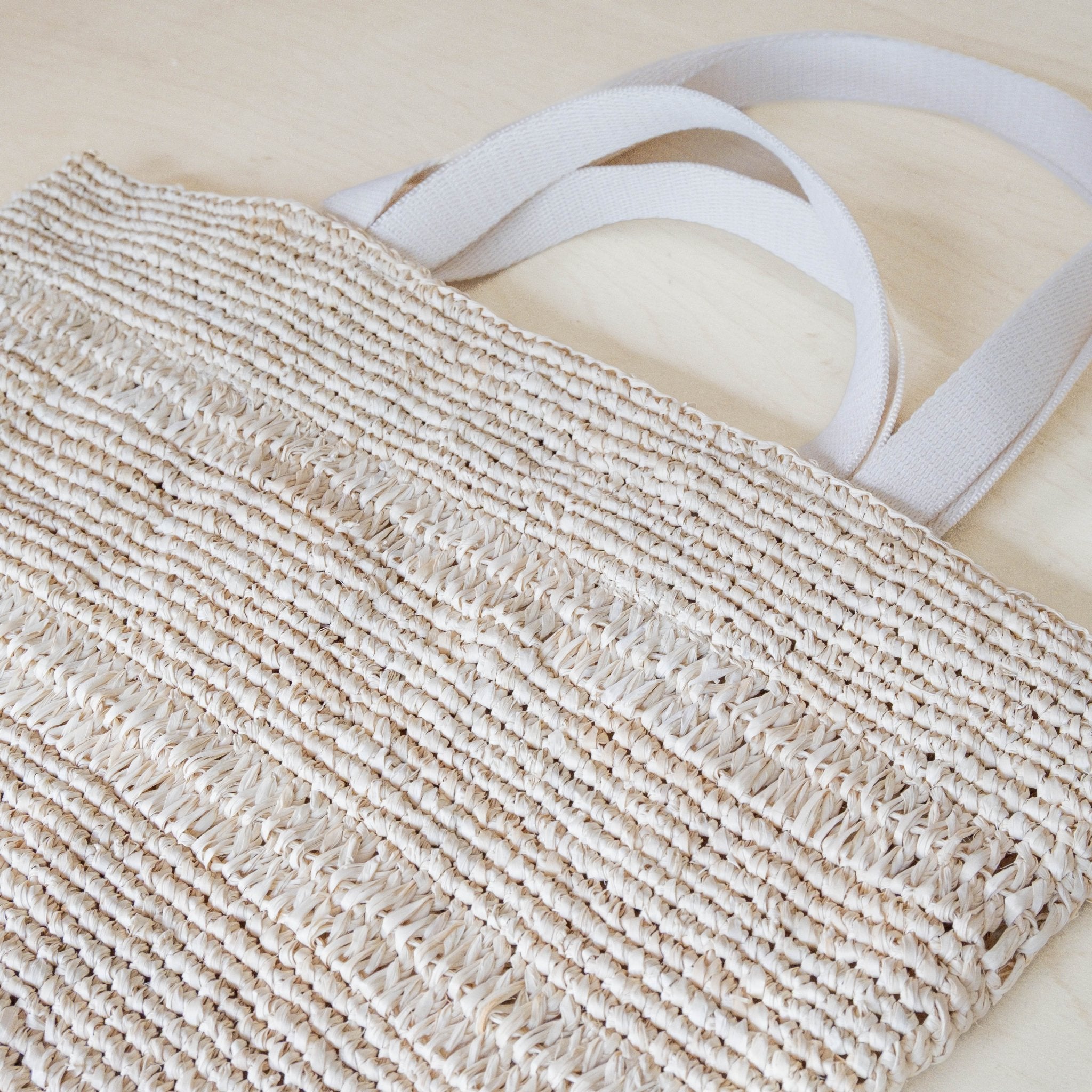 Handbags - Raffia Poste Weave Stripes Tapered Tote – Casual Tote | LIKHÂ - LIKHÂ