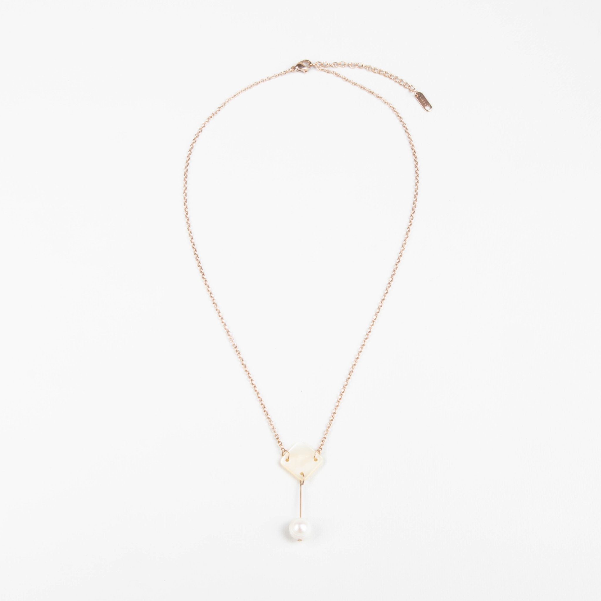 Jewelry, necklace - White Diamond + Pearl Drop Mother of Pearl Necklace - Elegant Necklace | LIKHA - LIKHÂ