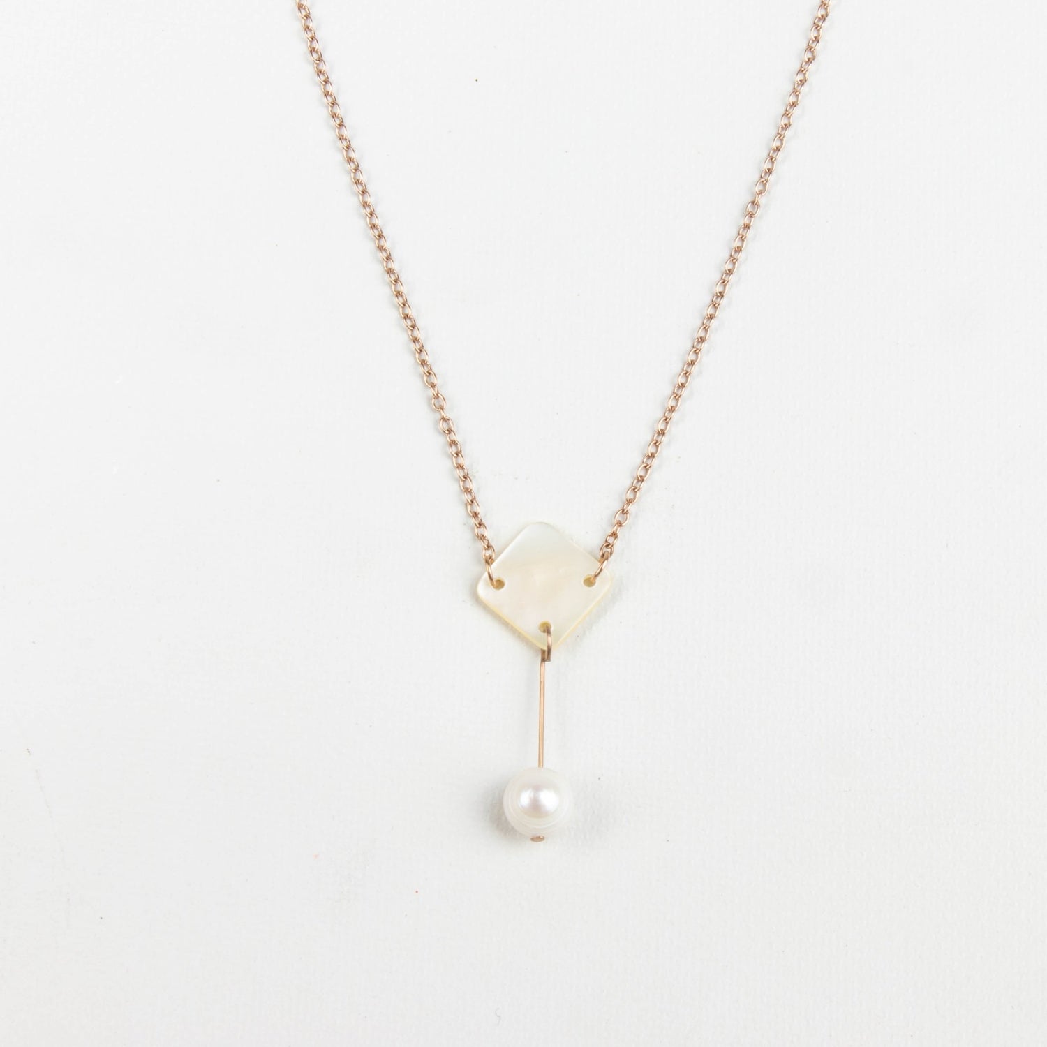 Jewelry, necklace - White Diamond + Pearl Drop Mother of Pearl Necklace - Elegant Necklace | LIKHA - LIKHÂ
