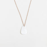 Jewelry, necklace - White Mother of Pearl Trapezoid Necklace with Rose Gold Chain - Minimalist Jewelry | LIKHA - LIKHÂ