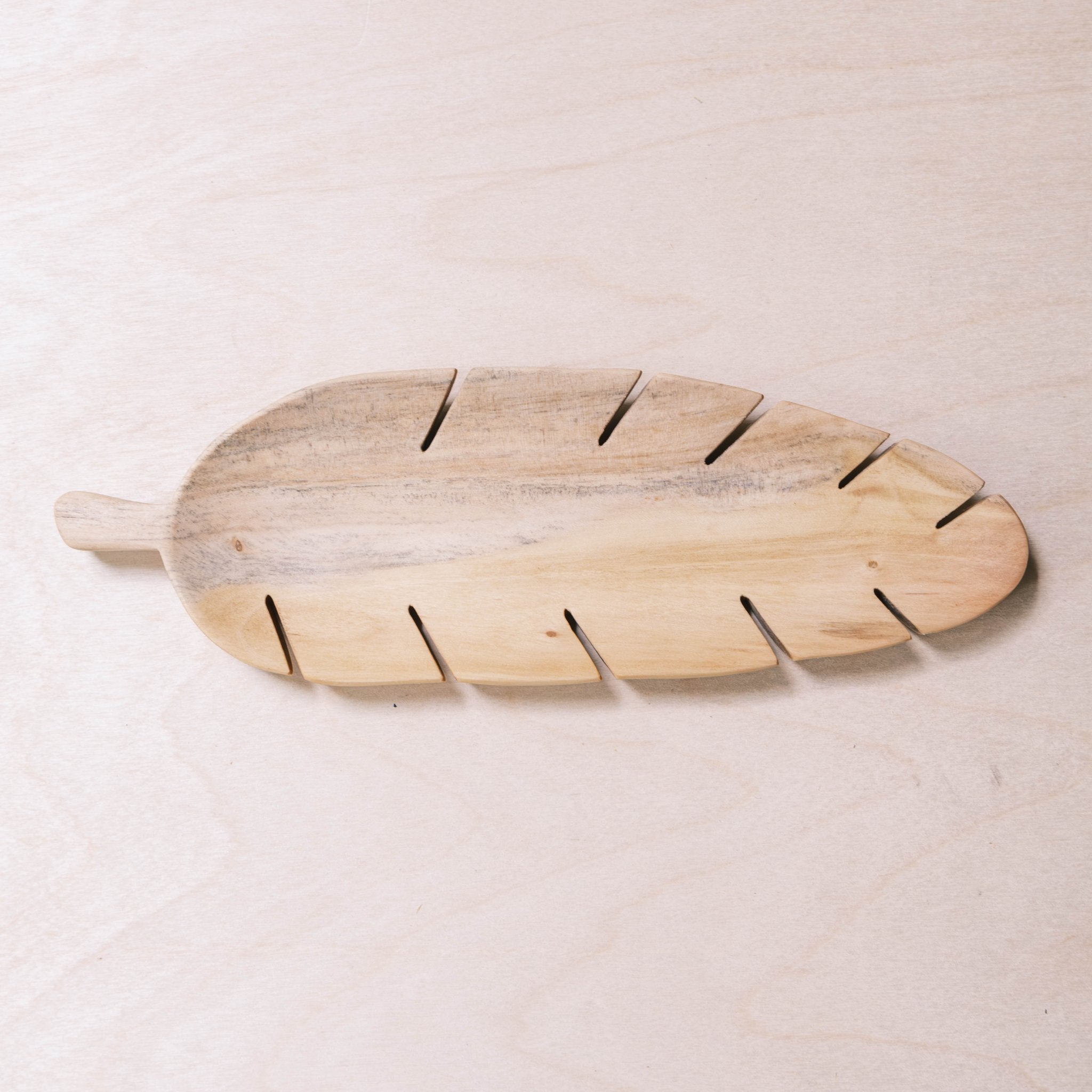 - Leaf Wood Tray - Natural Wooden Accent Piece | LIKHÂ - LIKHÂ