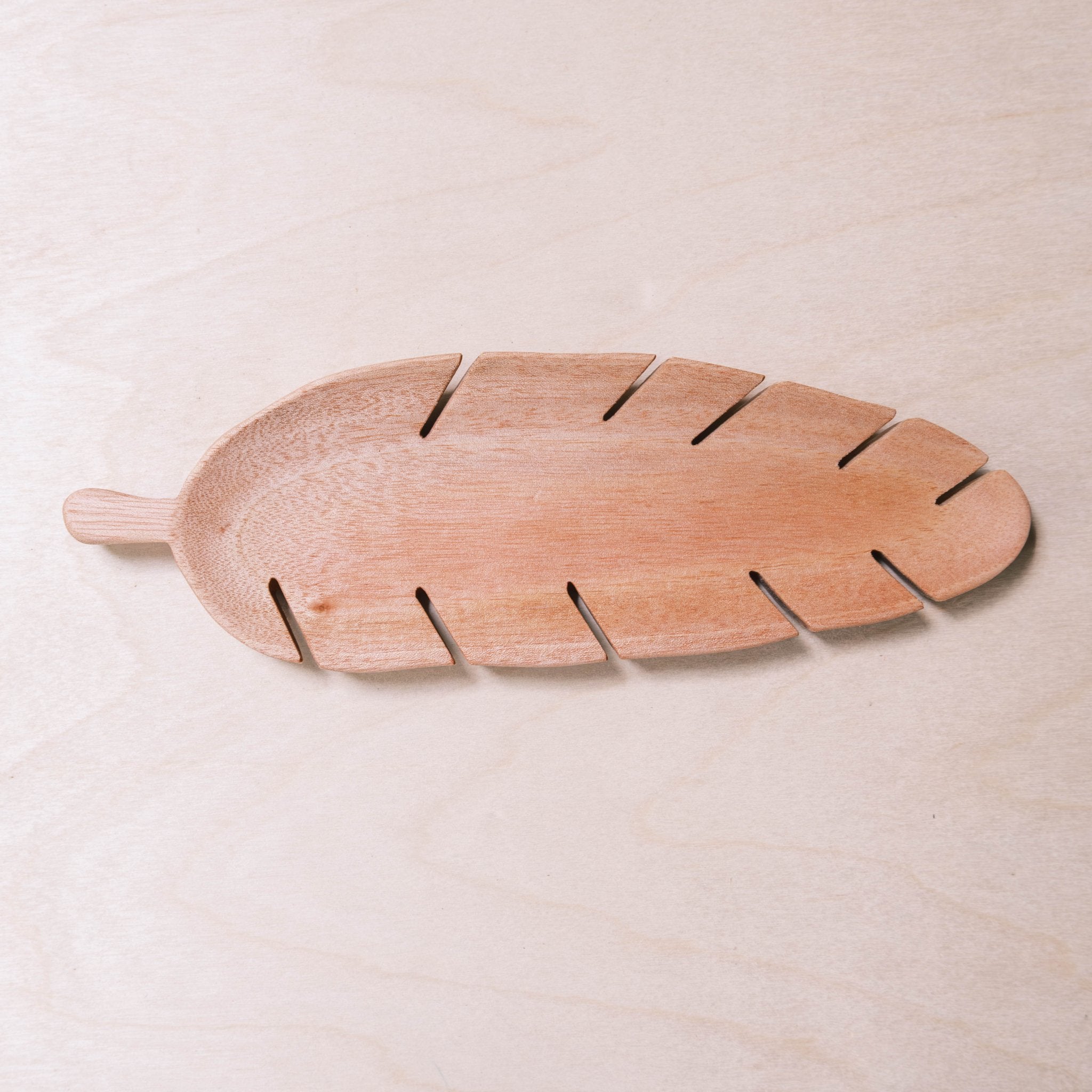 - Leaf Wood Tray - Natural Wooden Accent Piece | LIKHÂ - LIKHÂ