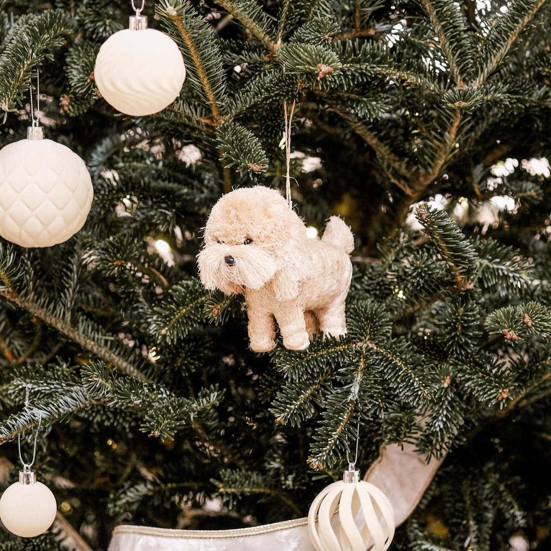 Ornaments - White Poodle Ornament - Artisan Pet Ornament | LIKHÂ - LIKHÂ