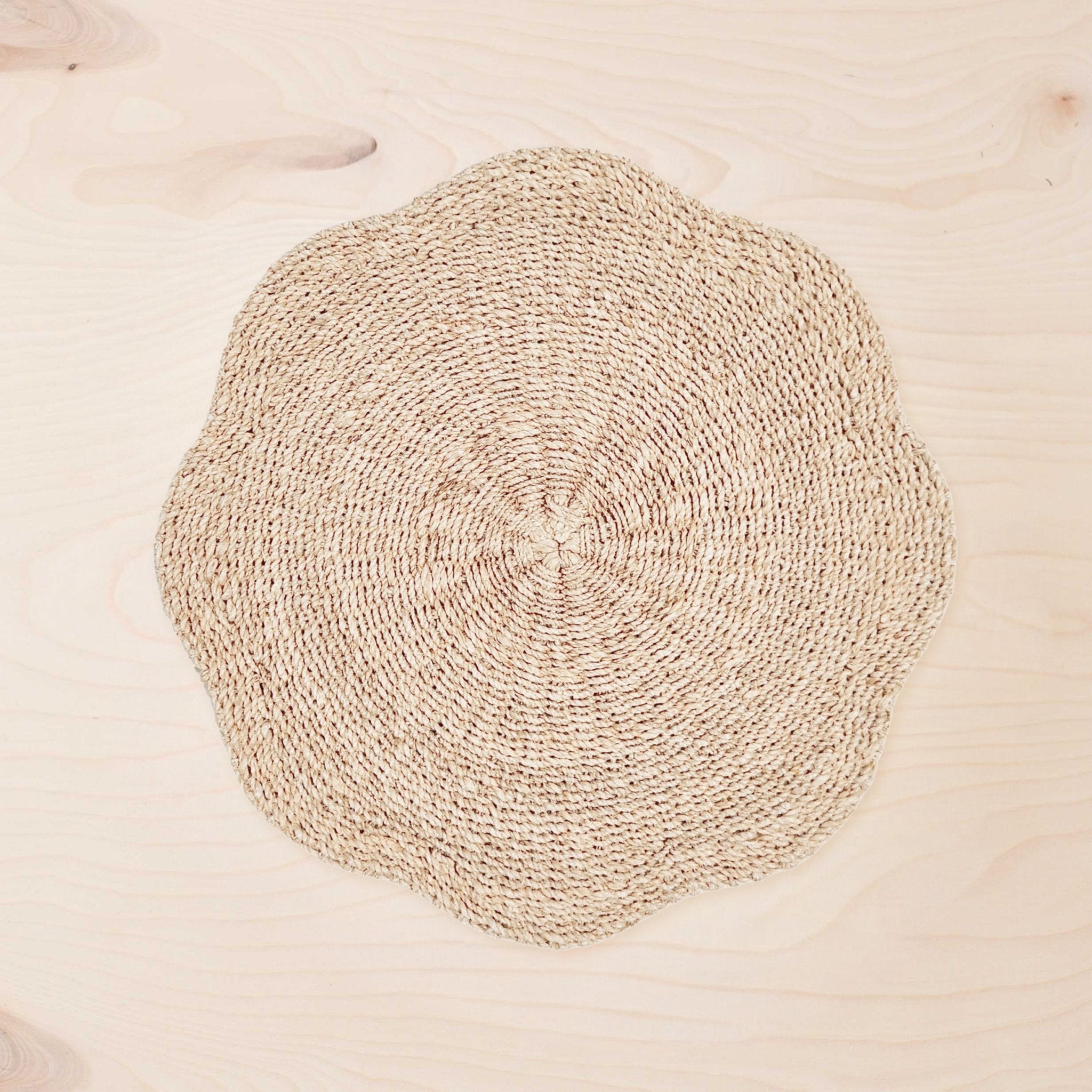 Placemats - Natural Scallop Placemats, set of 4 – Woven Abaca Placemats | LIKHÂ - LIKHÂ