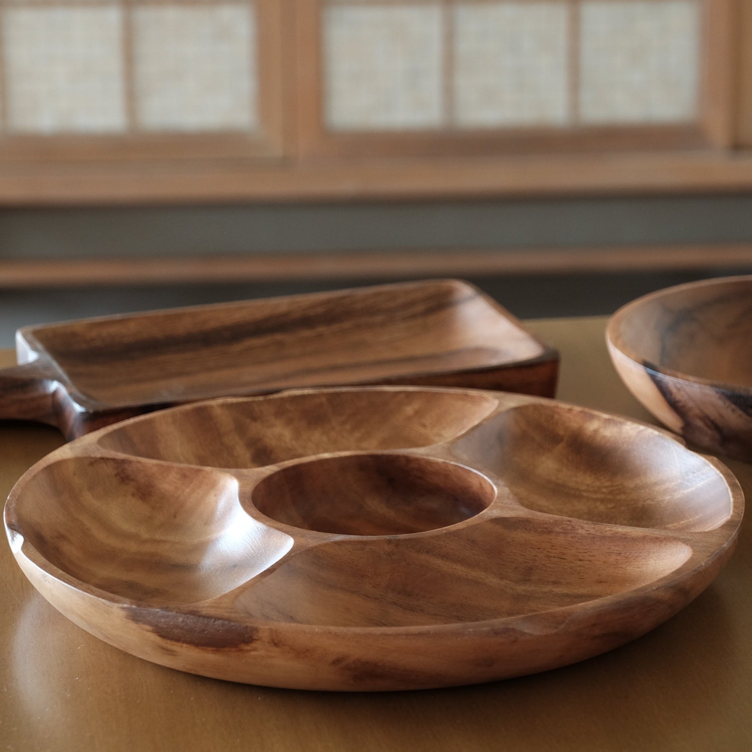 Serving Tray - 5 - Compartment Serving Tray - Acacia Wood | LIKHÂ - LIKHÂ
