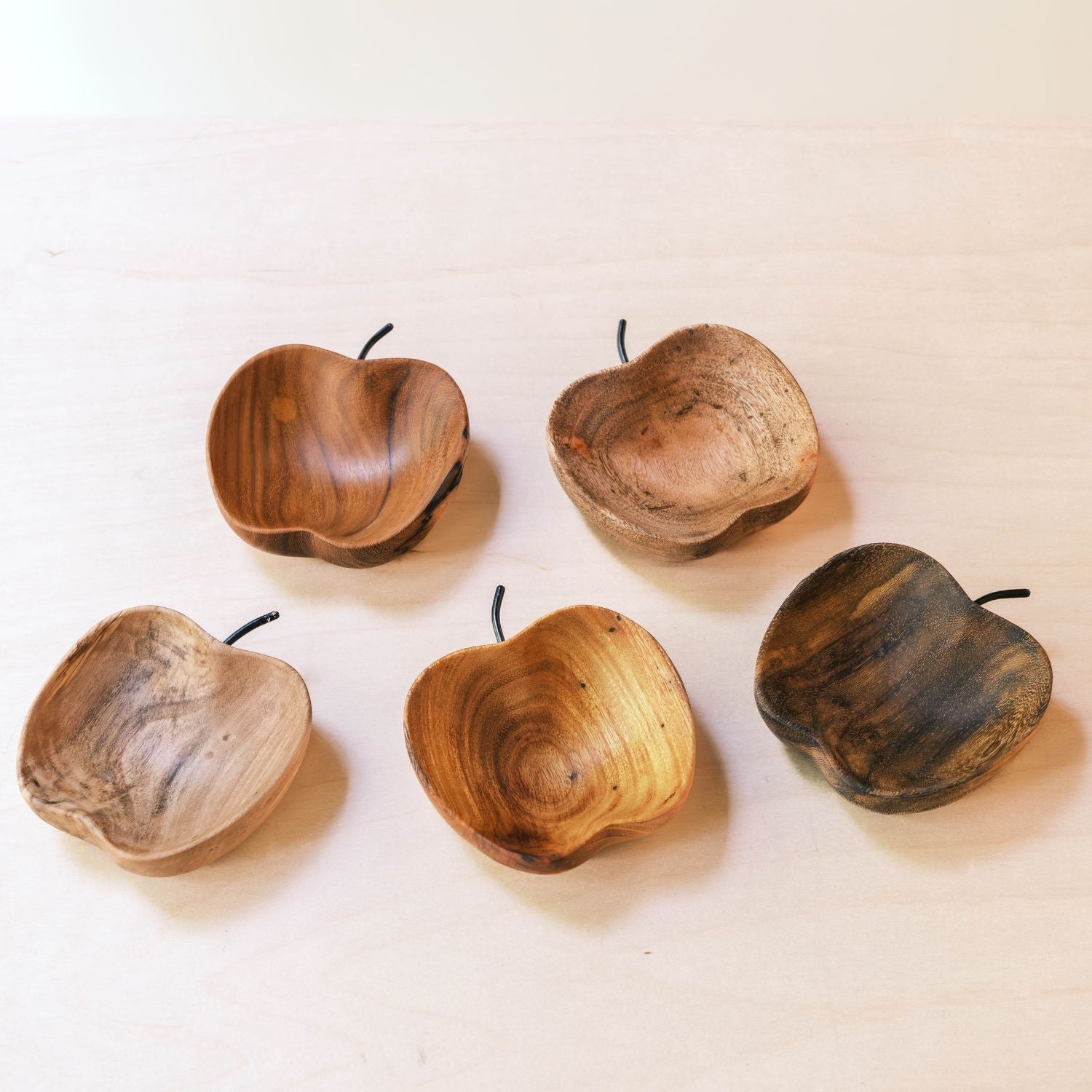 - Small Apple Wood Tray - Handcrafted Wooden Accent | LIKHÂ - LIKHÂ