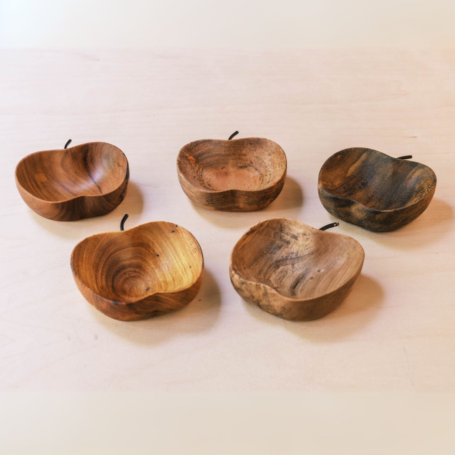 - Small Apple Wood Tray - Handcrafted Wooden Accent | LIKHÂ - LIKHÂ