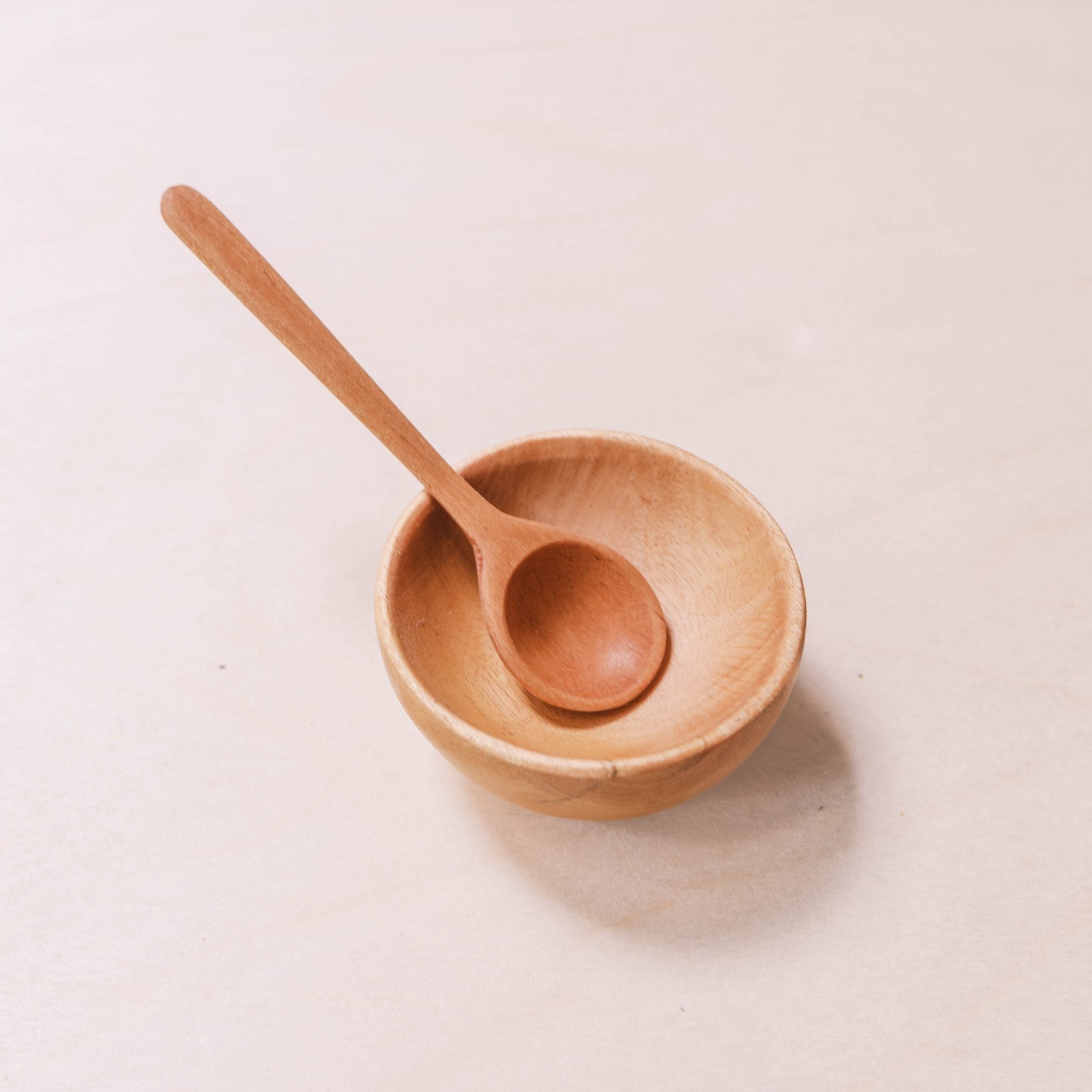 - Small Wooden Bowl & Spoon Set - Unique Handcrafted Accent Set | LIKHÂ - LIKHÂ
