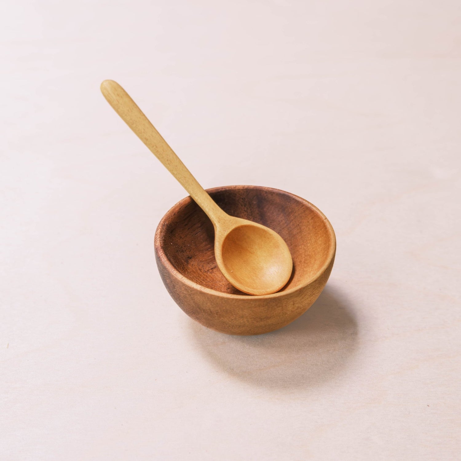 - Small Wooden Bowl & Spoon Set - Unique Handcrafted Accent Set | LIKHÂ - LIKHÂ