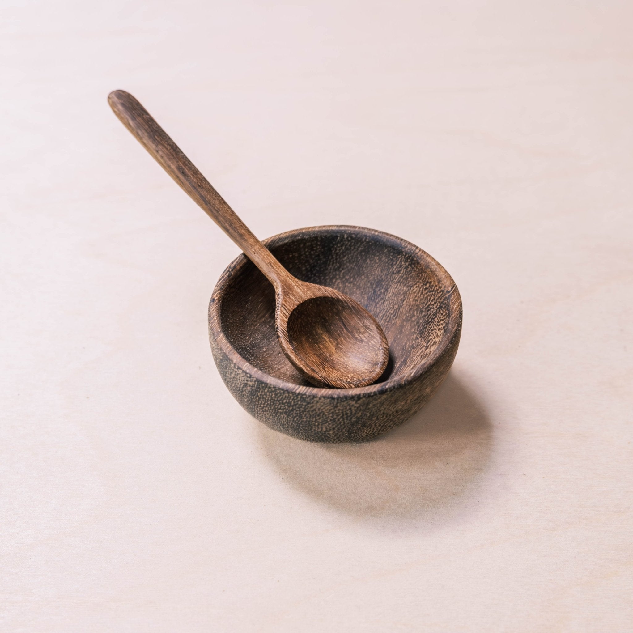 - Small Wooden Bowl & Spoon Set - Unique Handcrafted Accent Set | LIKHÂ - LIKHÂ