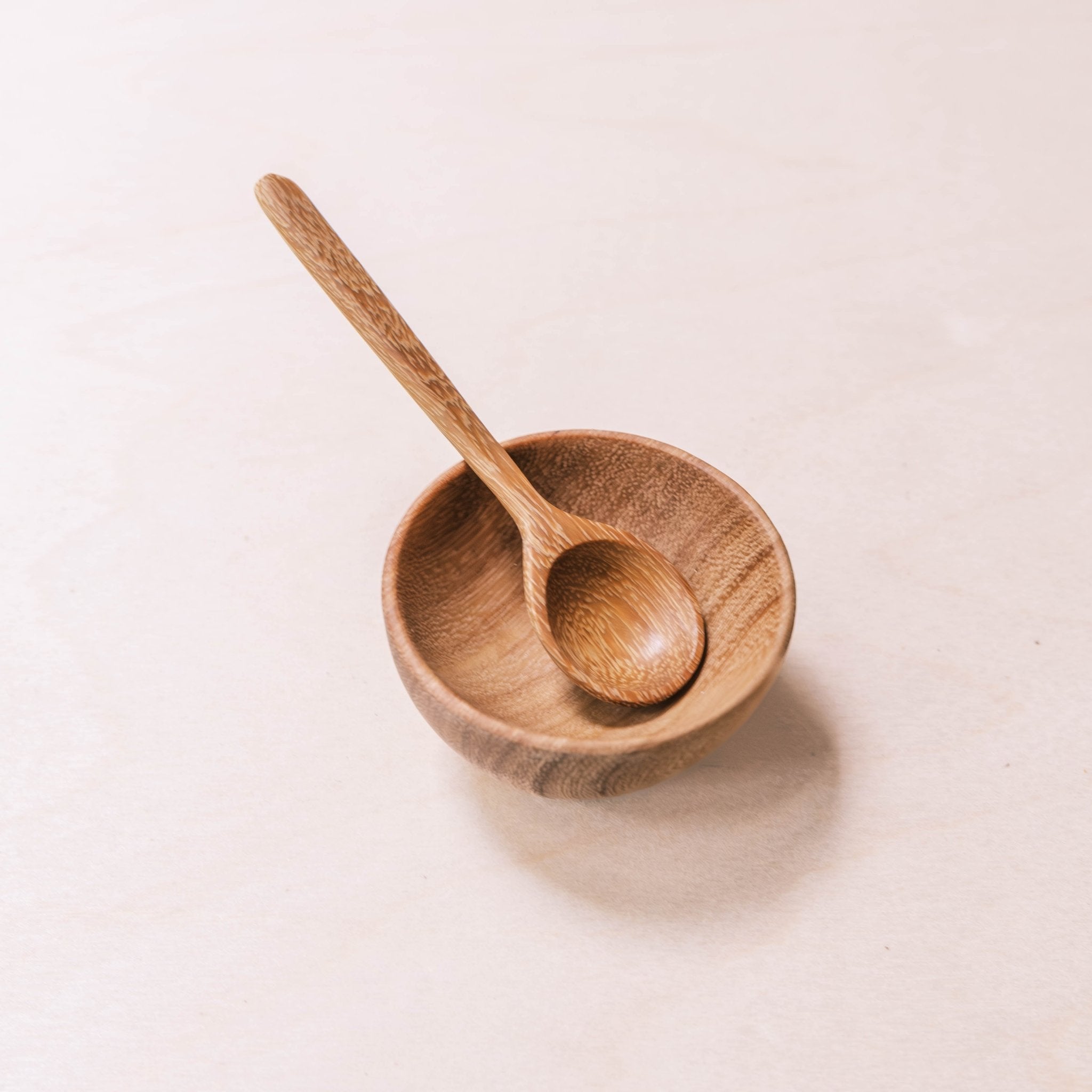 - Small Wooden Bowl & Spoon Set - Unique Handcrafted Accent Set | LIKHÂ - LIKHÂ