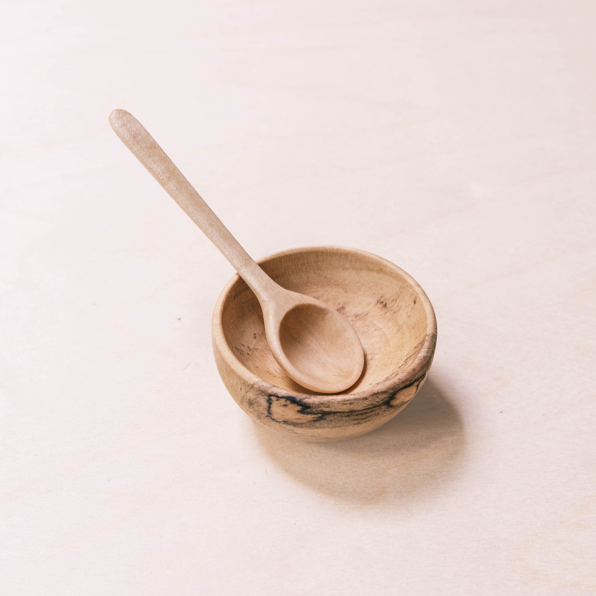 - Small Wooden Bowl & Spoon Set - Unique Handcrafted Accent Set | LIKHÂ - LIKHÂ
