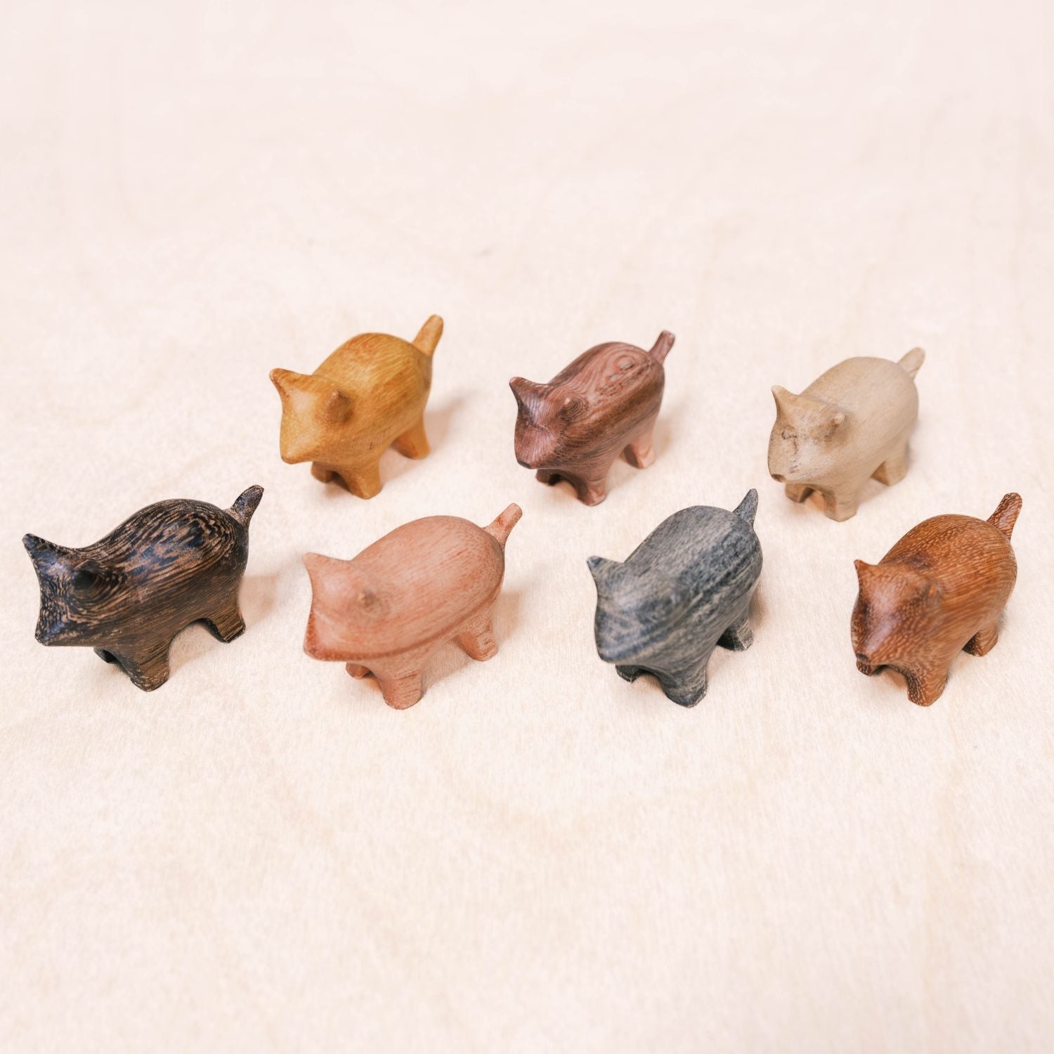- Wooden Pig Figurines - Small Handcrafted Animal Accent | LIKHÂ - LIKHÂ