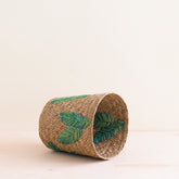 Baskets - Banana Leaf Embroidery Soft Woven Basket - Plant Baskets | LIKHÂ - LIKHÂ