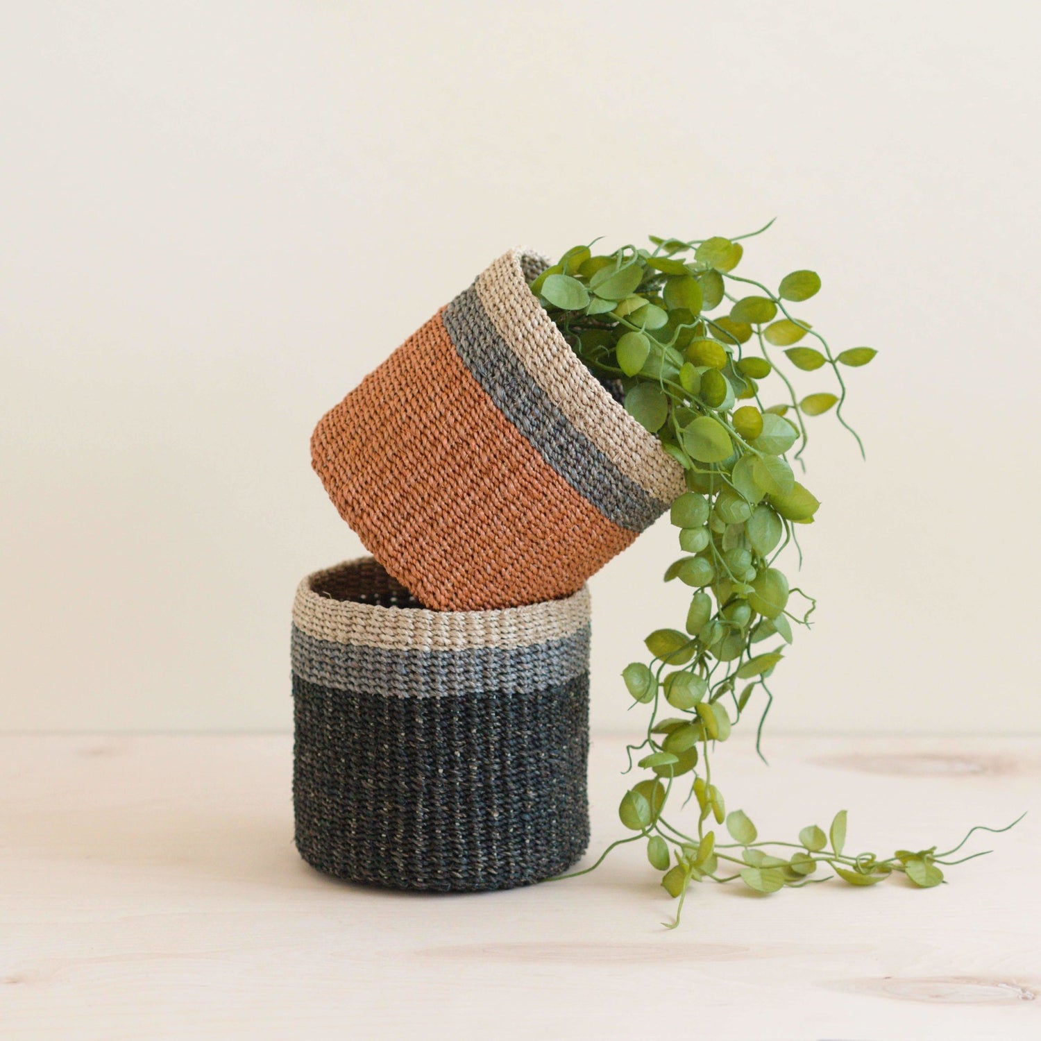 Baskets - Coral Tabletop Mini Basket - Handwoven Baskets | LIKHÂ - LIKHÂ