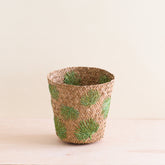 Baskets - Palm Embroidered Soft Seagrass Basket - Embroidered Baskets | LIKHÂ - LIKHÂ