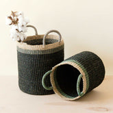 - Black Baskets with Handle, set of 2 - Floor Baskets | LIKHA - LIKHÂ