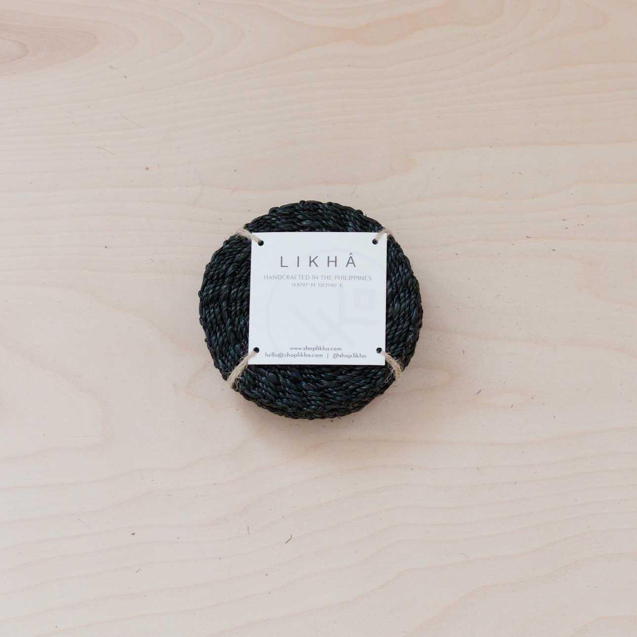 - Black Round Braided Coasters, set of 4 - Natural Fiber | LIKHA - LIKHÂ