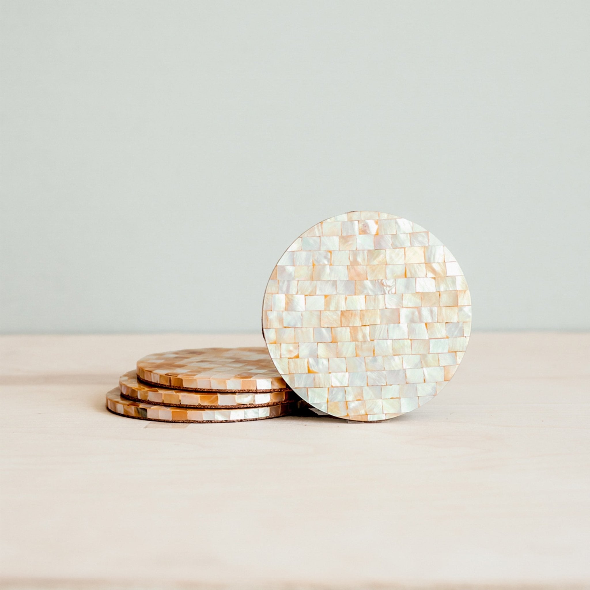 - Blocked Nude Mother-of-Pearl Coasters | LIKHA - LIKHÂ