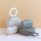 Clutches - Black Houndstooth Clutch - Handwoven Clutch | LIKHÂ - LIKHÂ
